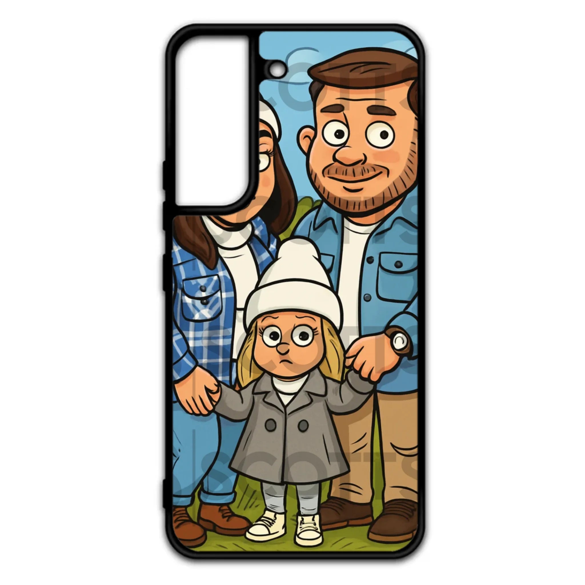 Personalised caricature phone case fitting Samsung Galaxy S22