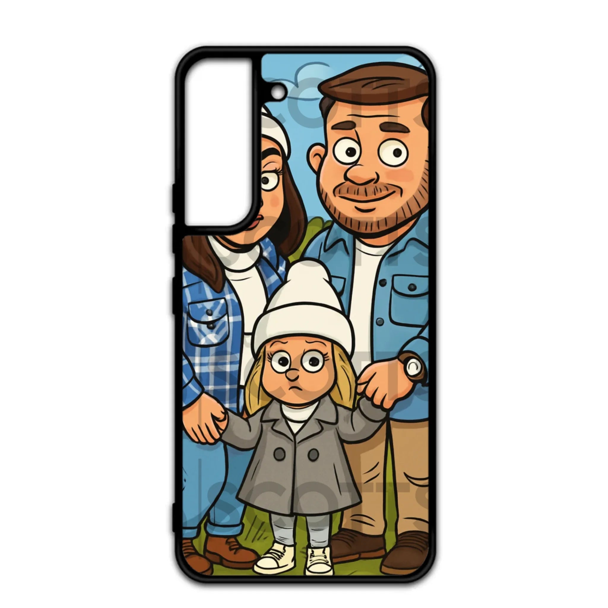 Personalised caricature phone case fitting Samsung Galaxy S22 Plus