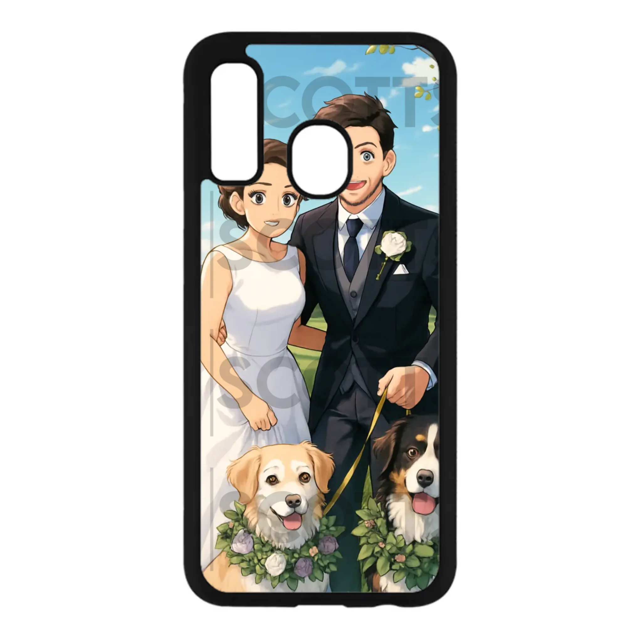 Personalised manga phone case for Samsung Galaxy flat lay