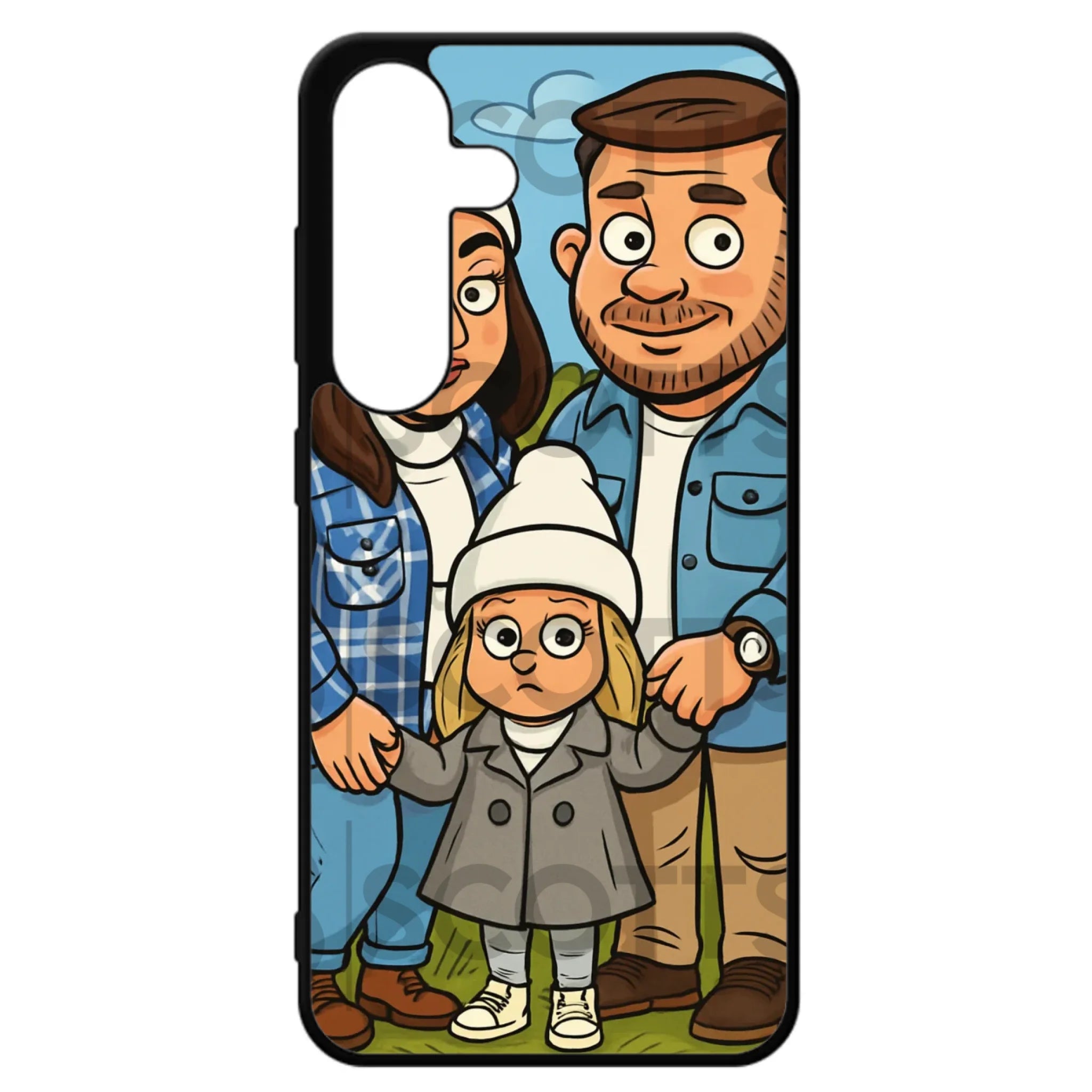 Personalised caricature phone case fitting Samsung Galaxy S24 FE