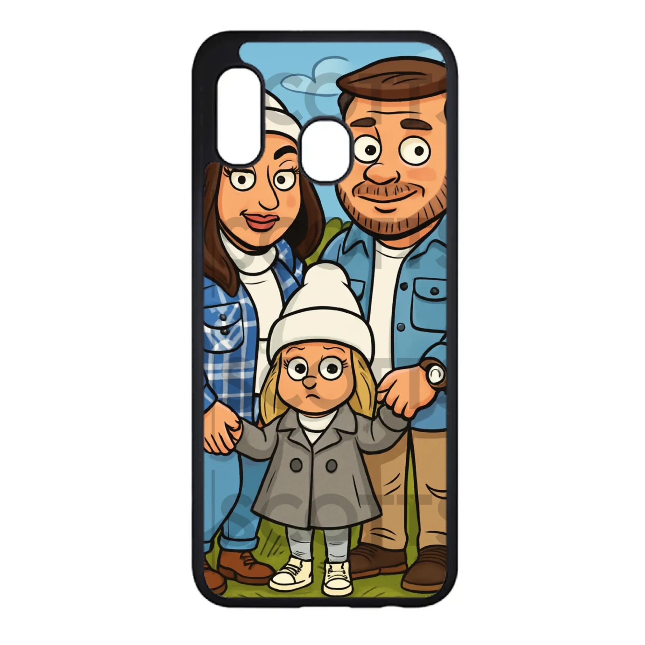 Personalised cartoon phone case for Samsung Galaxy with glossy back