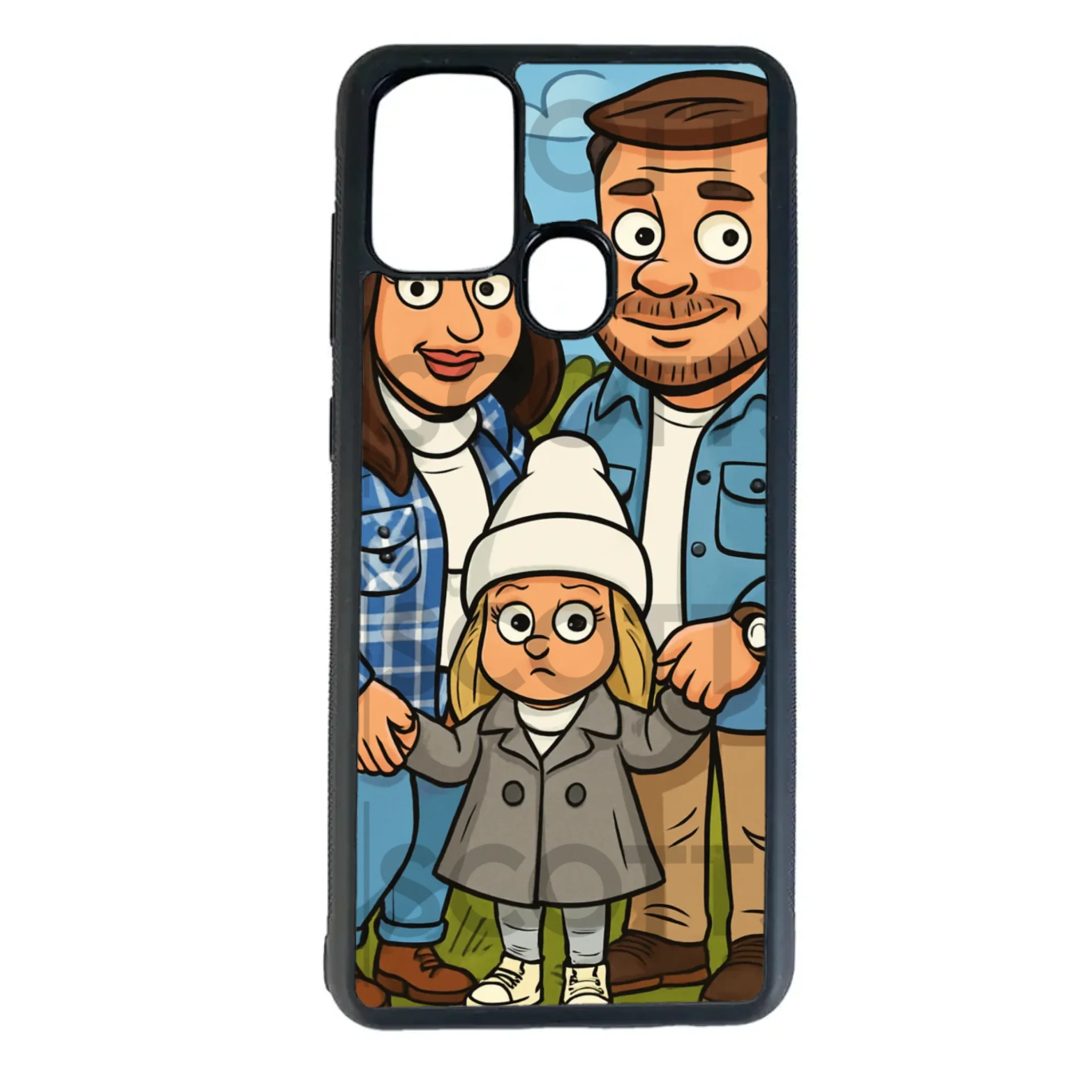 Custom caricature phone case for Samsung with fade-resistant print