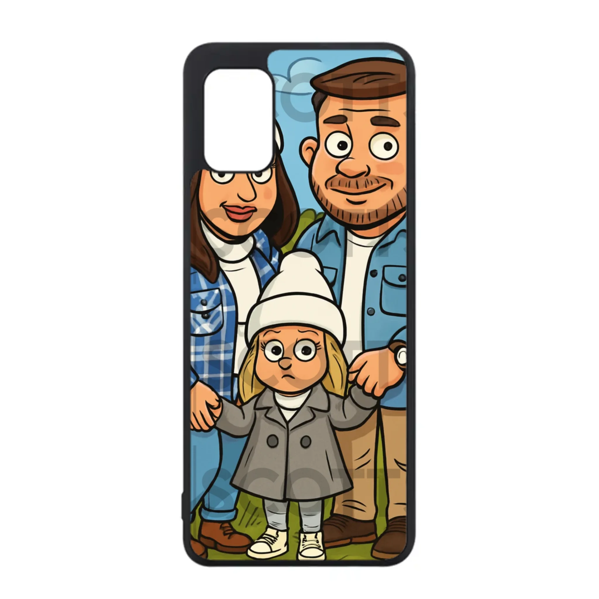 Custom cartoon caricature case for Samsung Galaxy with raised bevels