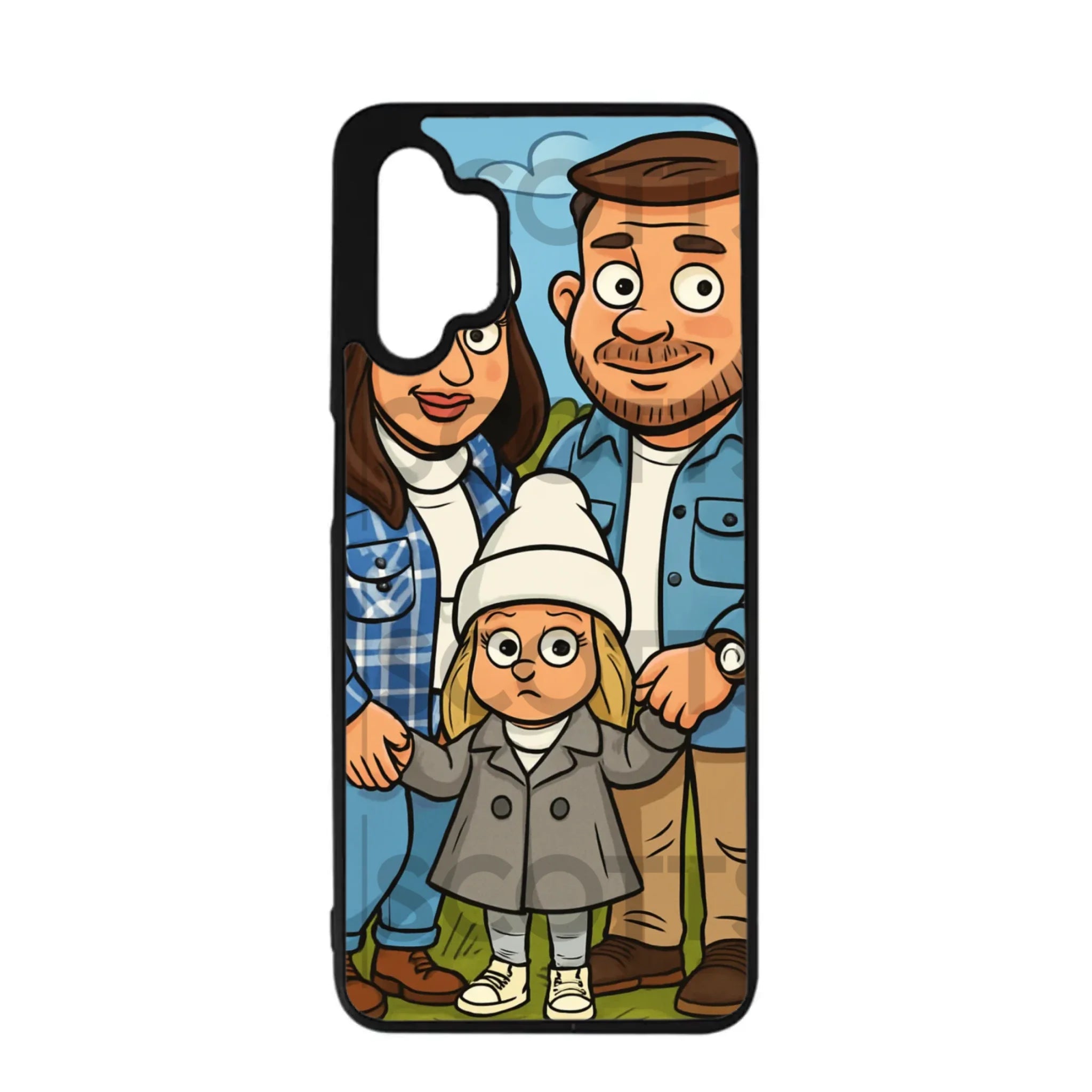 Personalised caricature phone case for Samsung with shock-resistant edges