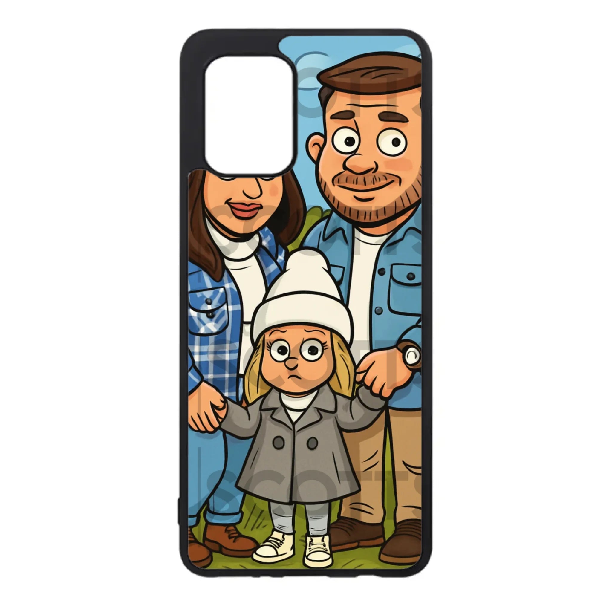 Custom caricature phone case for Samsung Galaxy with aluminium back