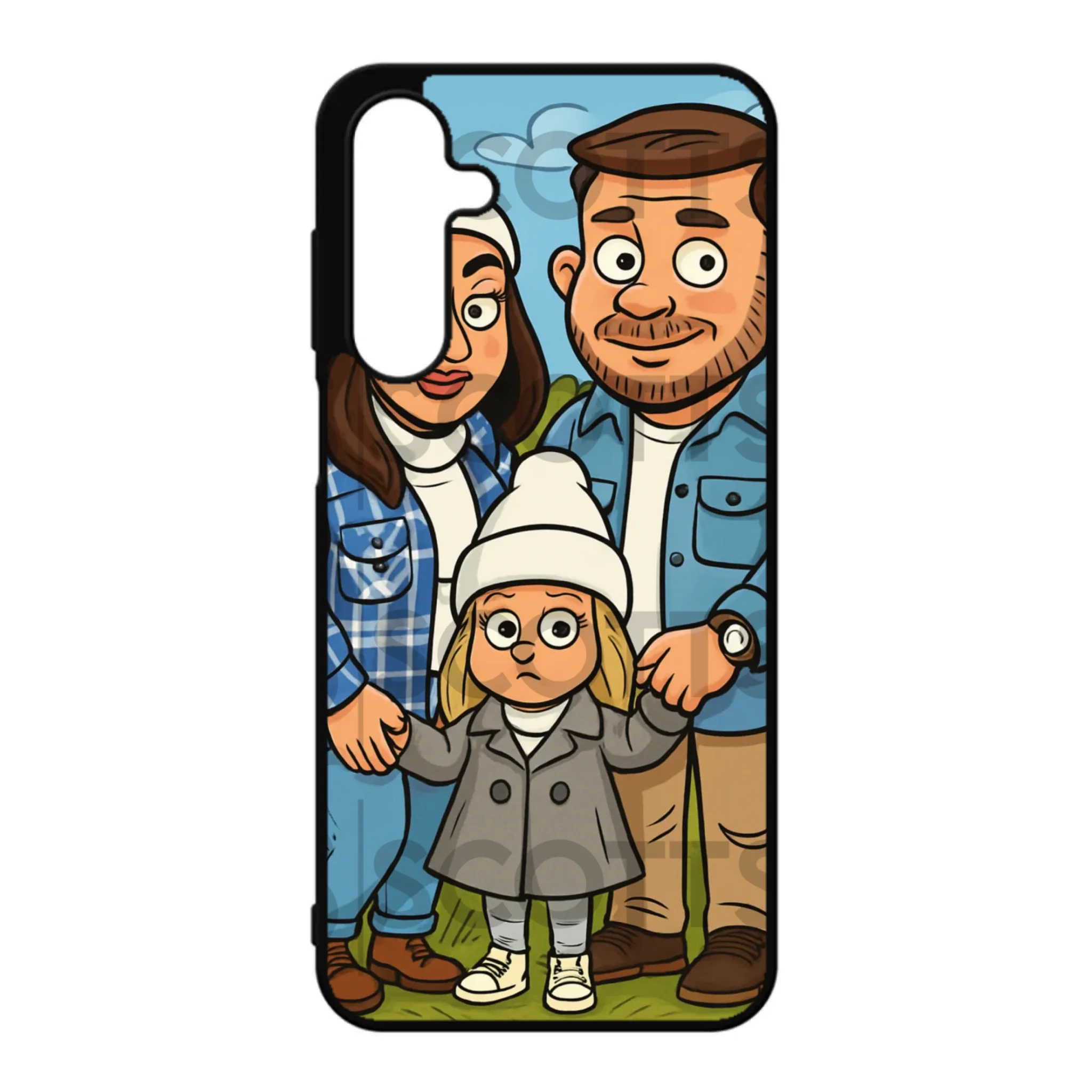 Personalised caricature phone case fitting Samsung Galaxy A16