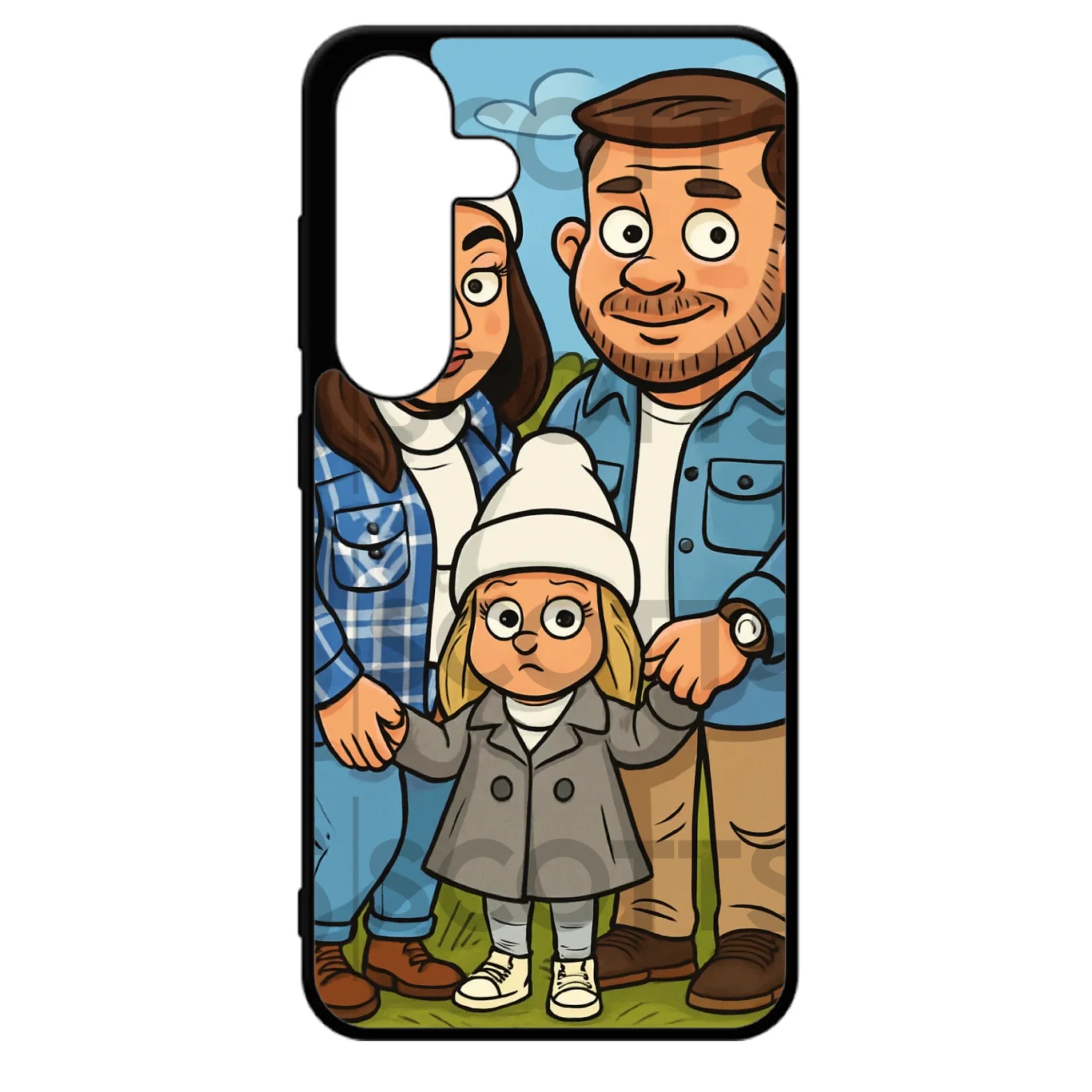 Personalised caricature phone case fitting Samsung Galaxy A35
