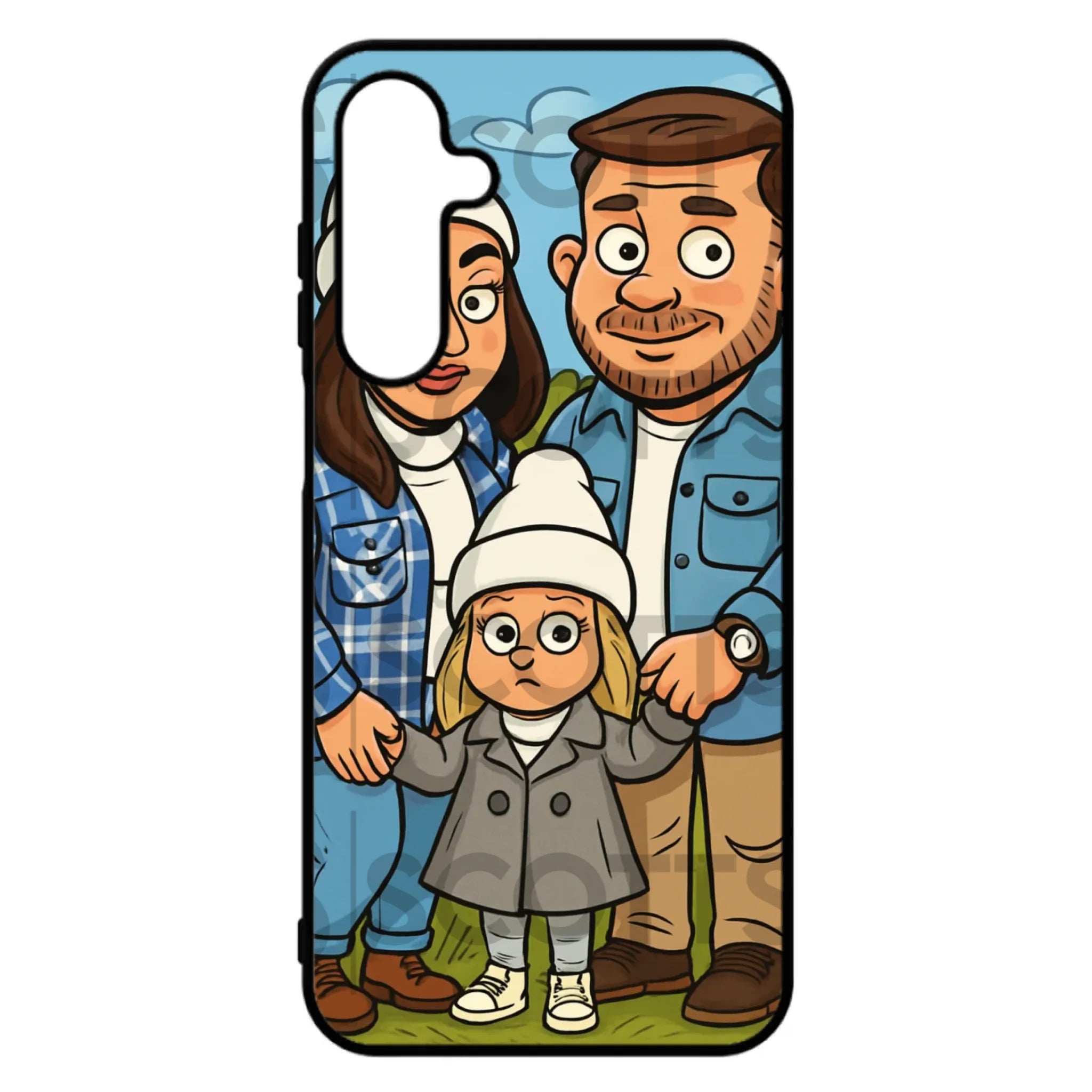 Personalised caricature phone case fitting Samsung Galaxy A54