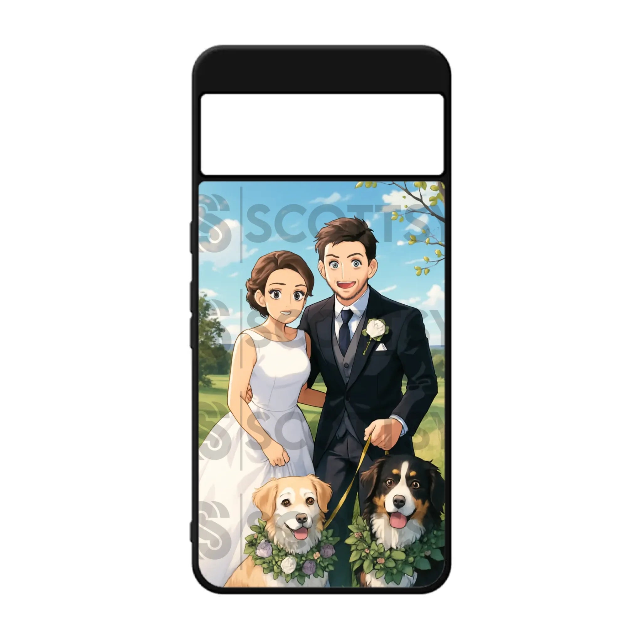 Custom anime phone case for Google Pixel side view