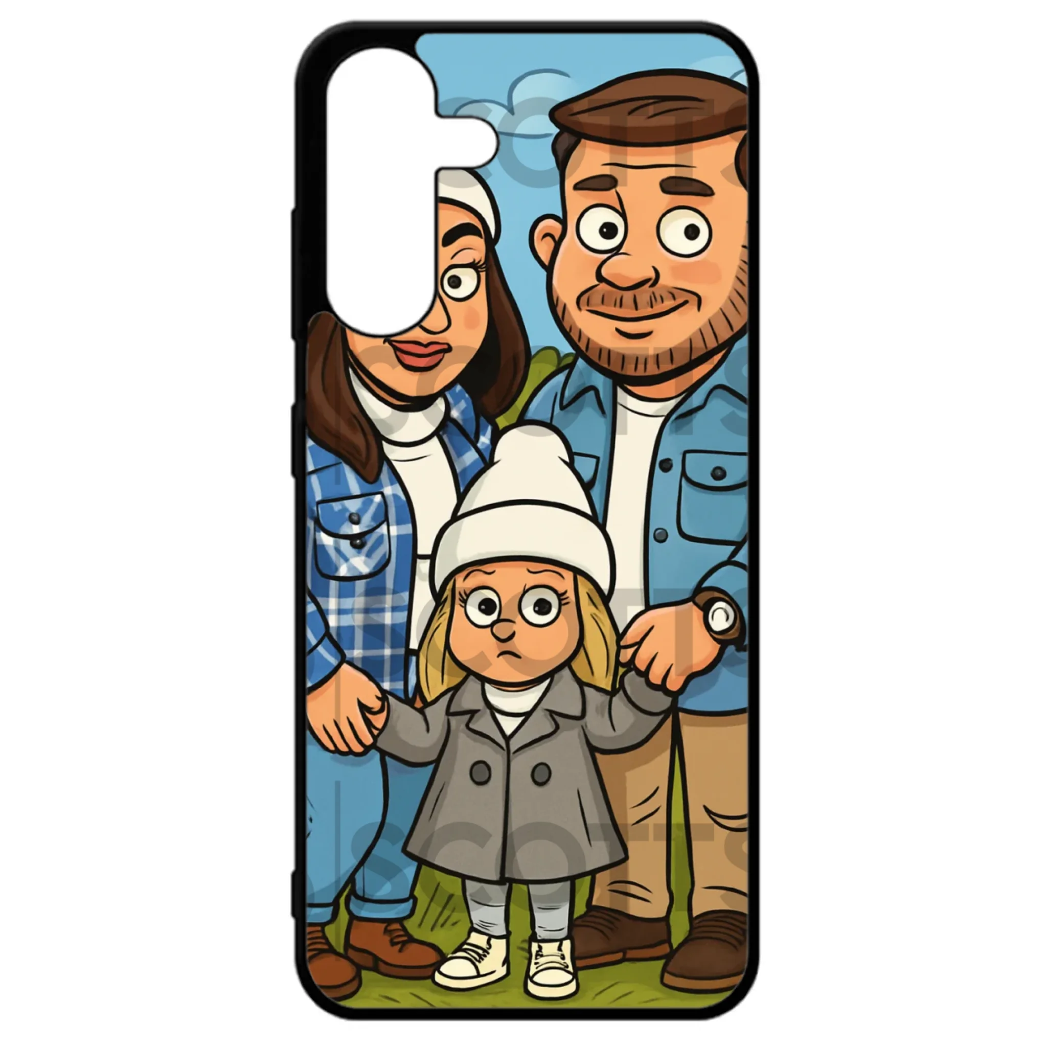 Personalised caricature phone case fitting Samsung Galaxy A05s
