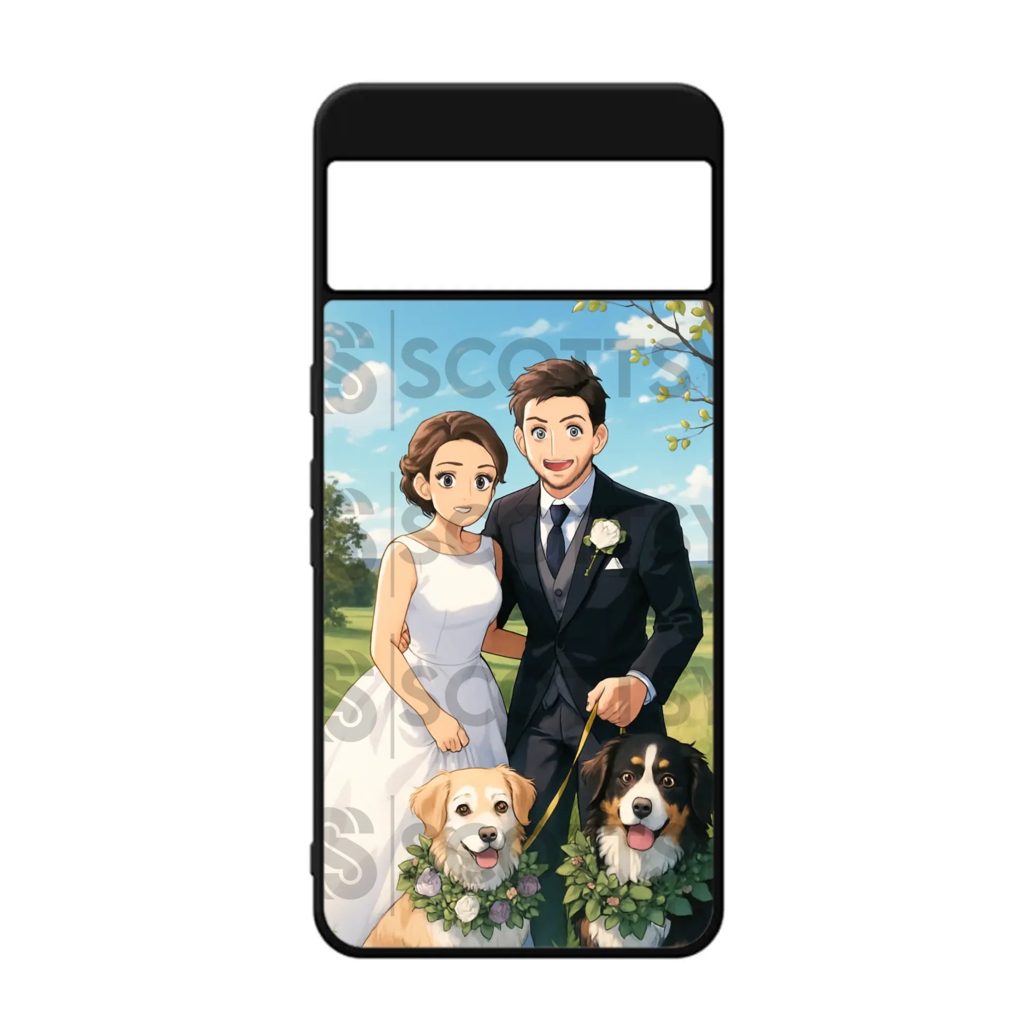 Personalised anime phone case for Google Pixel back view