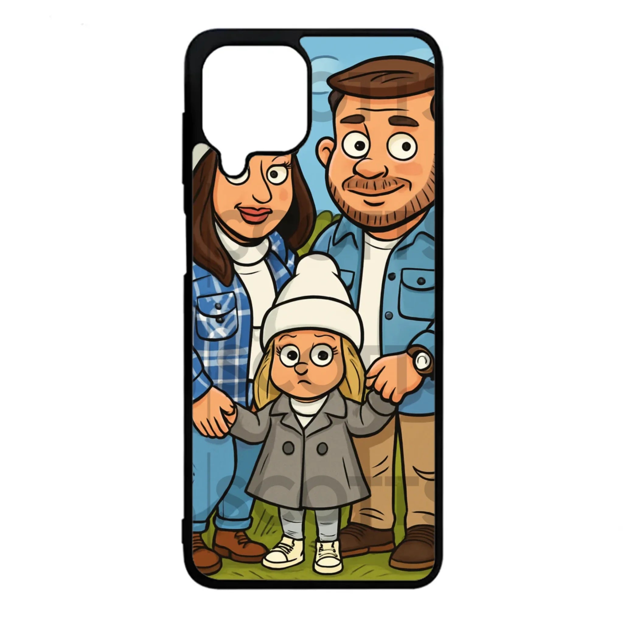 Personalised caricature phone case fitting Samsung Galaxy A12