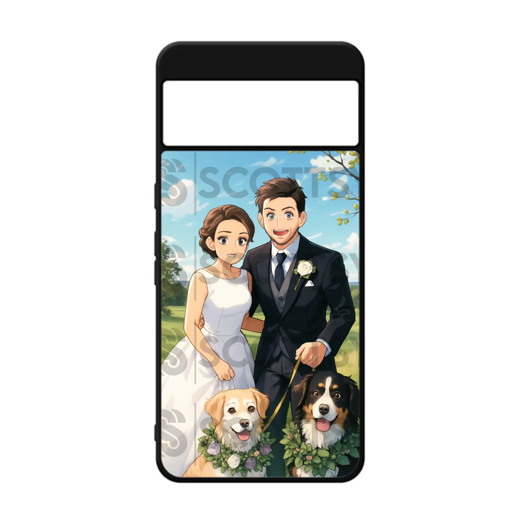 Custom manga phone case for Google Pixel close up