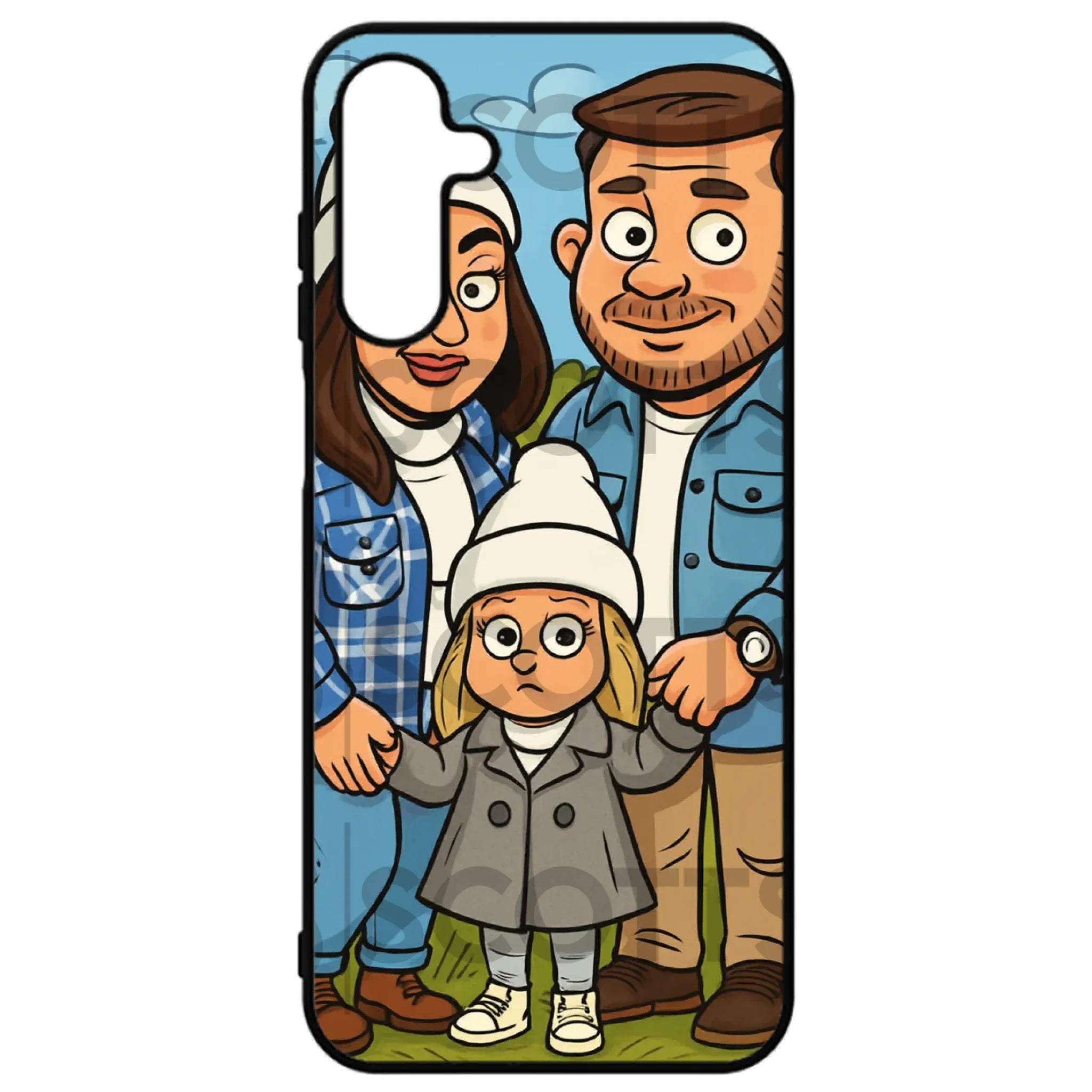 Personalised caricature phone case fitting Samsung Galaxy A14