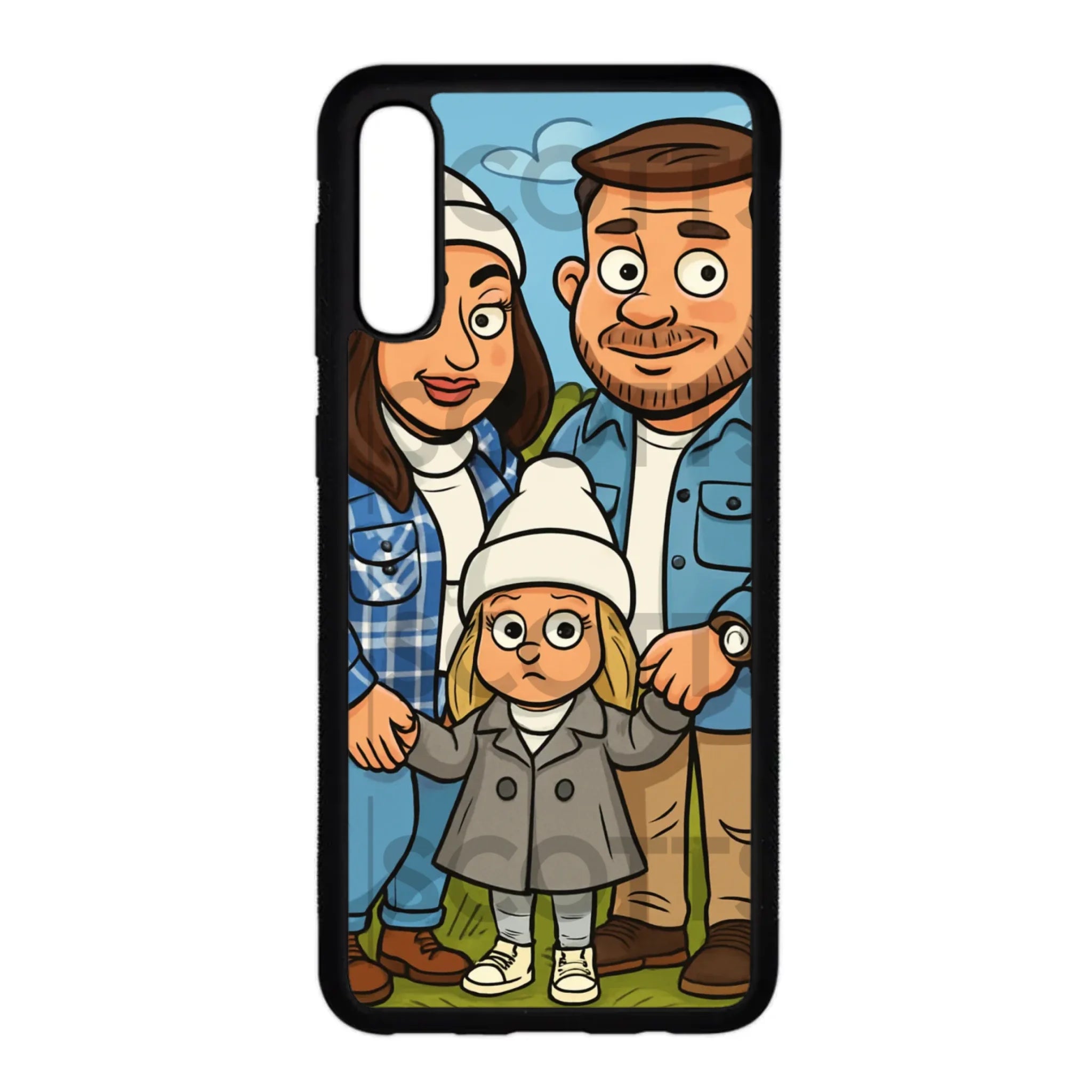 Personalised caricature phone case fitting Samsung Galaxy A50, A30s and A50s