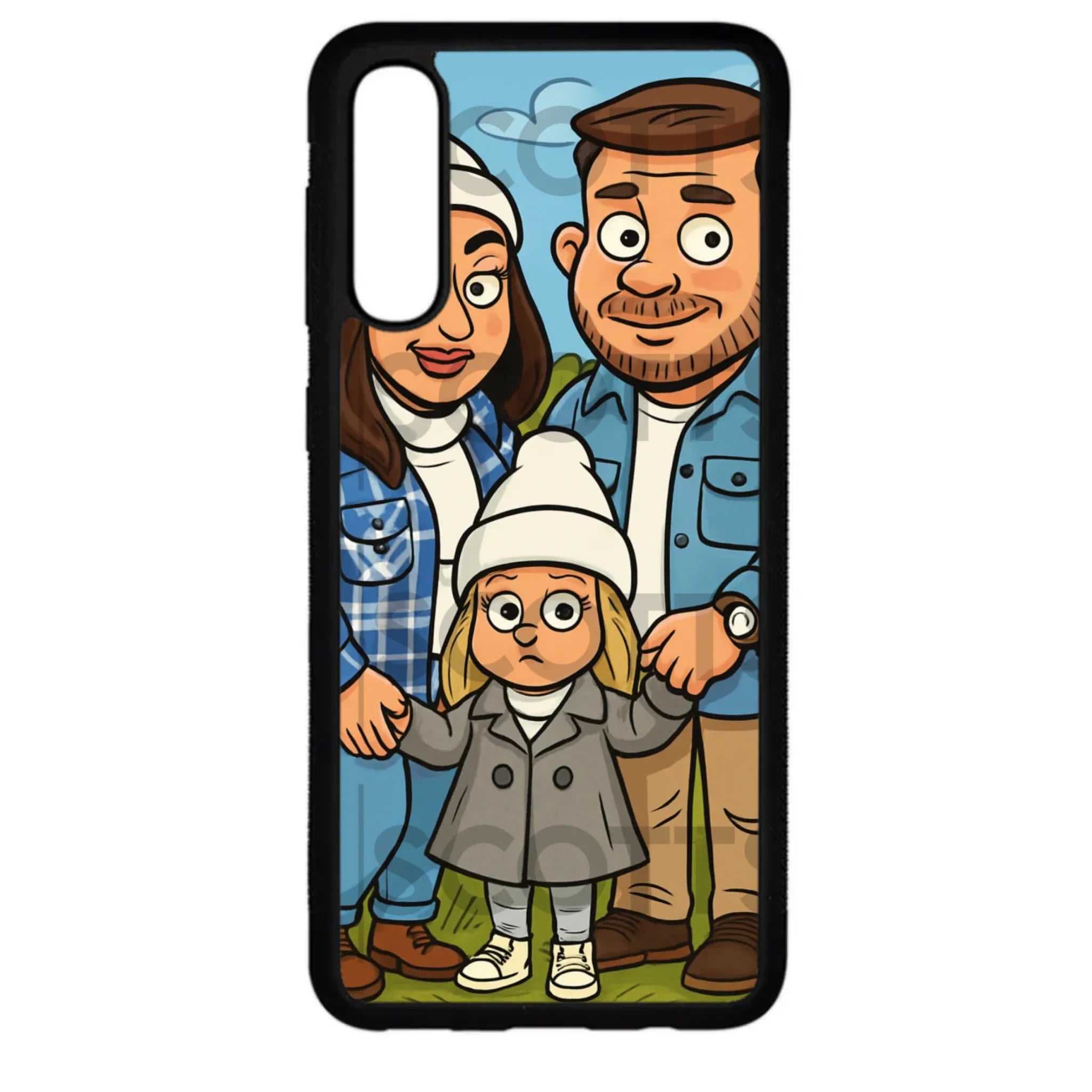 Personalised caricature phone case fitting Samsung Galaxy A70