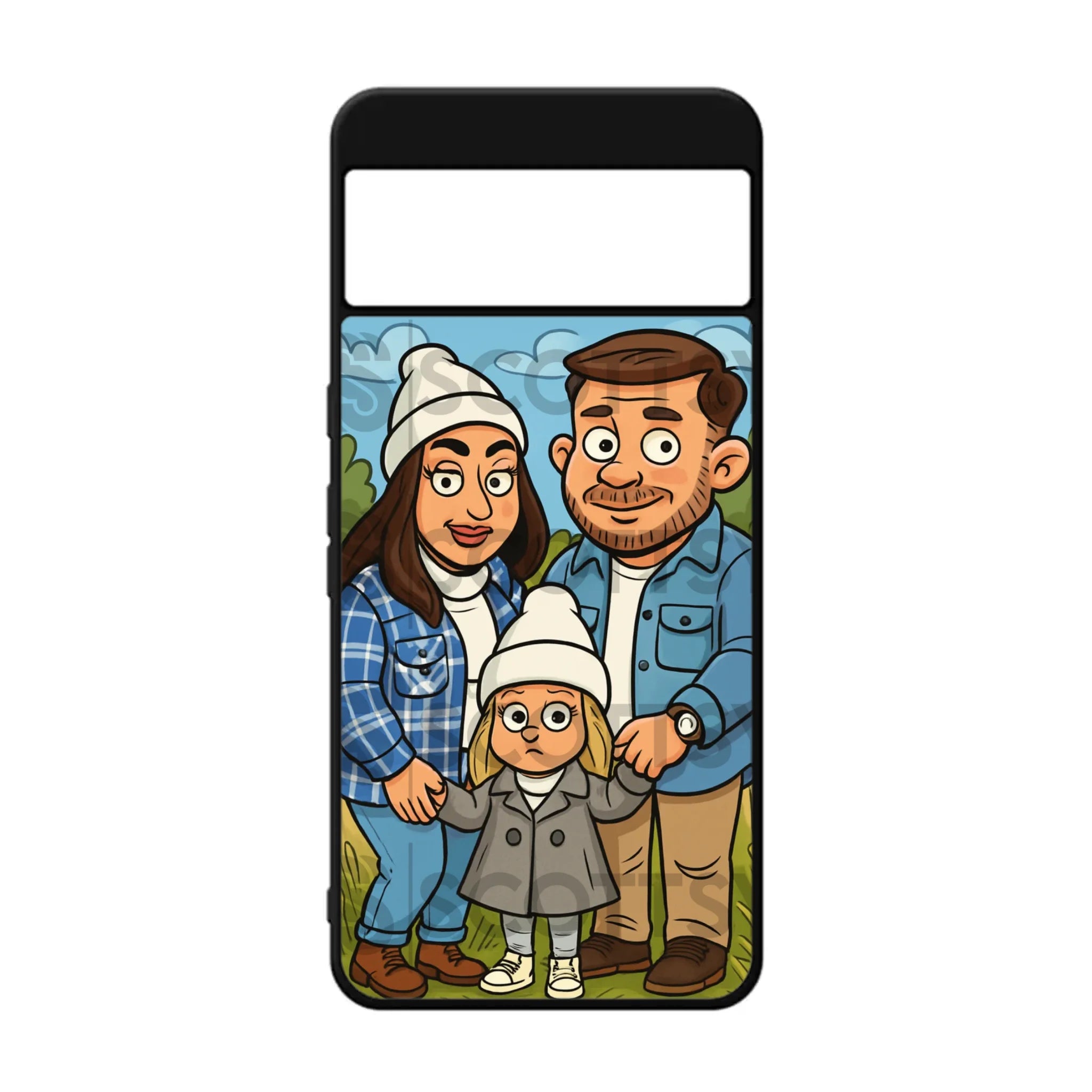 Custom Personalised Cartoon Caricature Animated Rubber TPU Case for iPhone, Samsung & Pixel