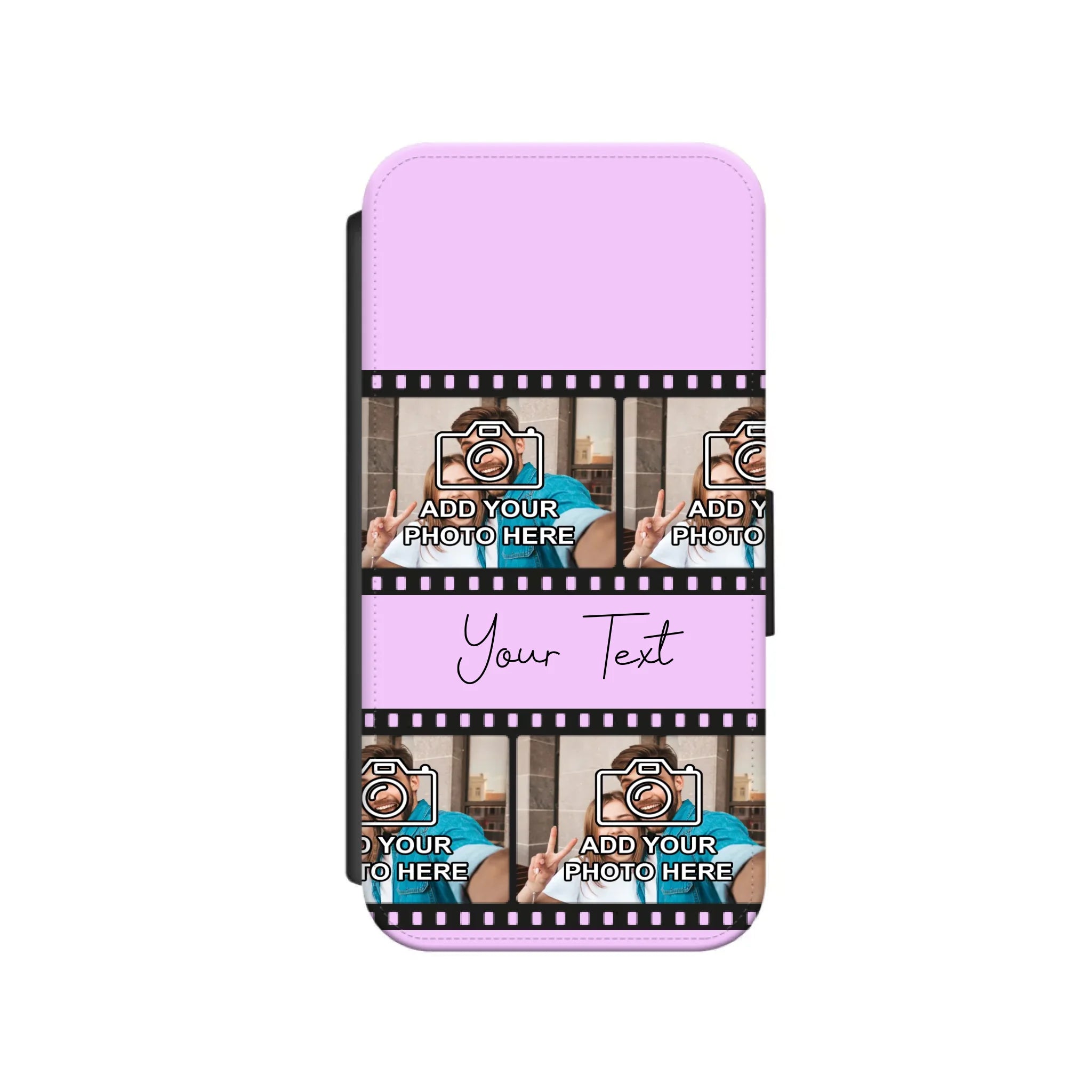 Custom Personalised Film Reel No.3 Faux Leather Flip Case Wallet for iPhone / Samsung