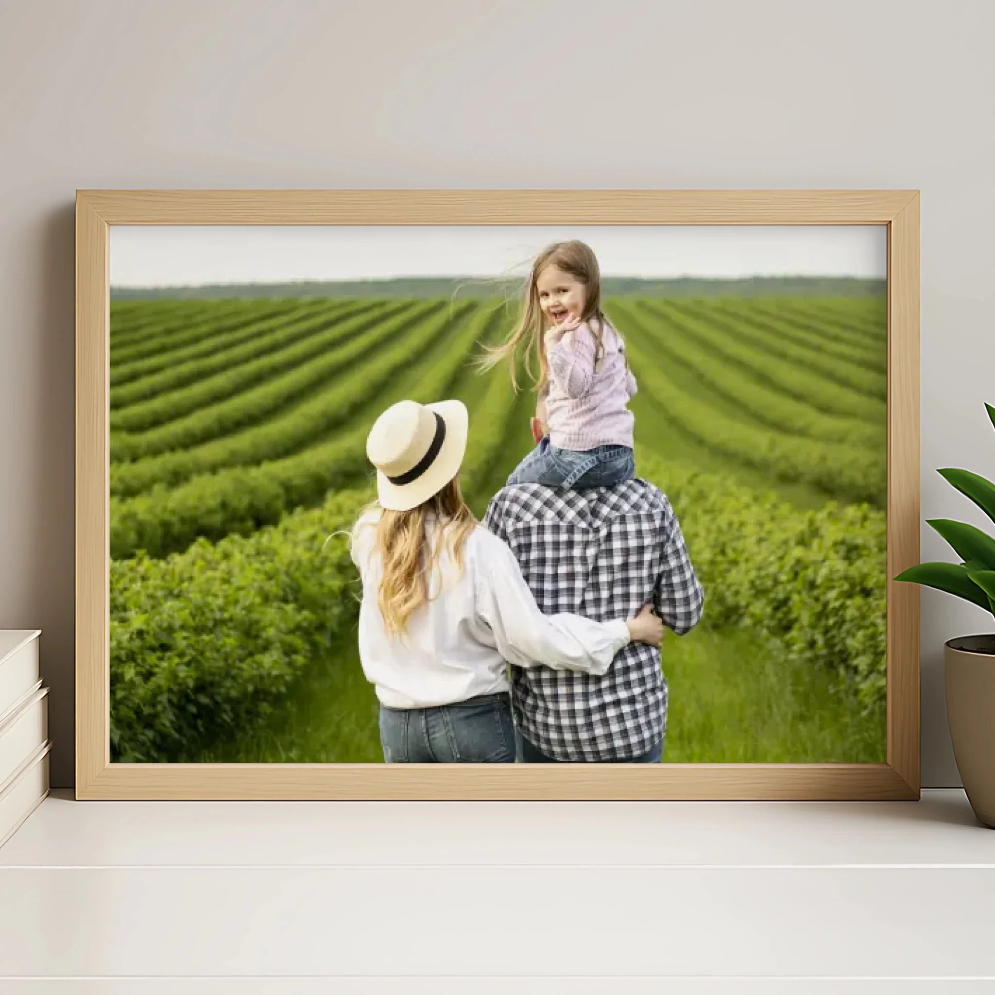 Personalised photo frame in white, A4 single photo print