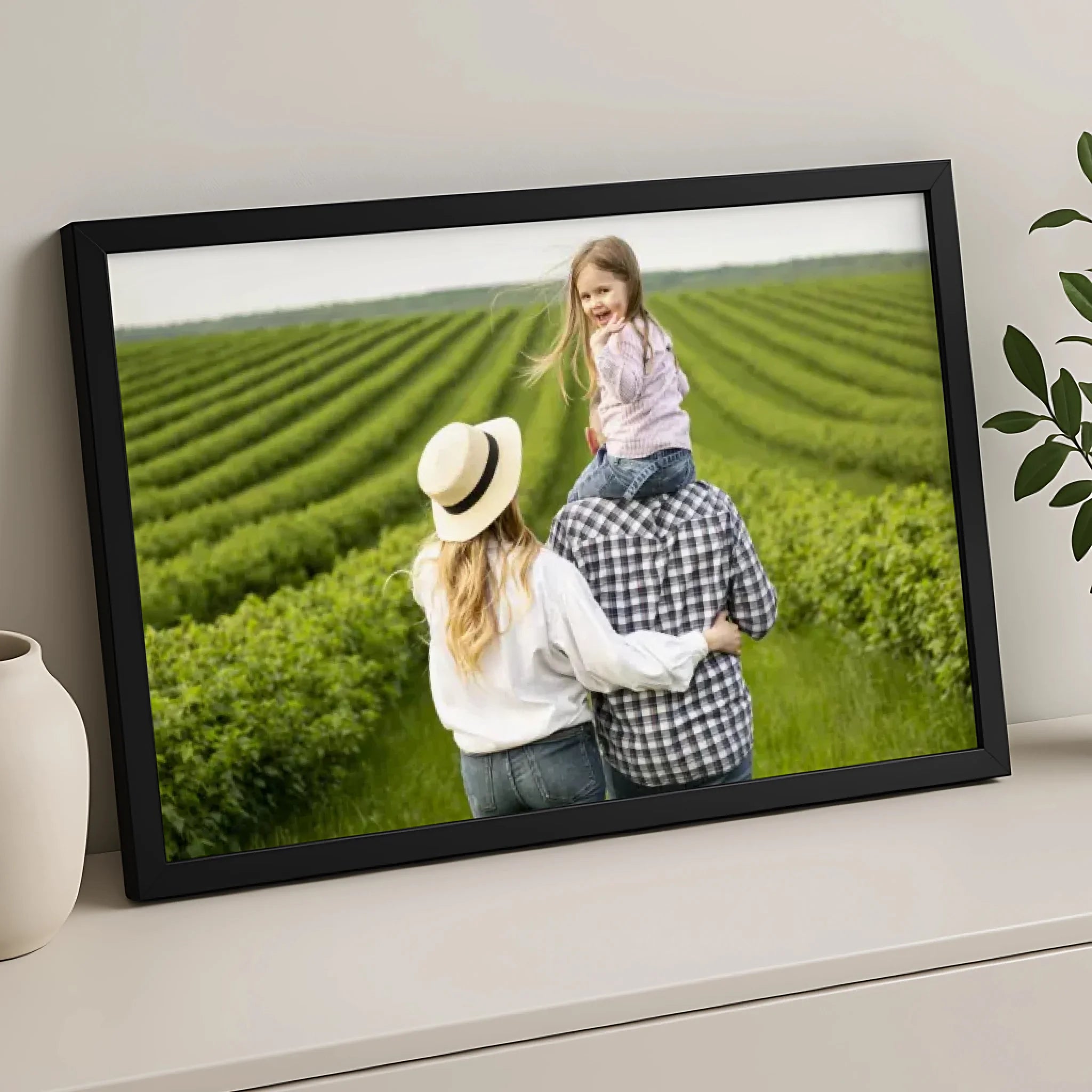 Custom photo print in a white frame, A4 size