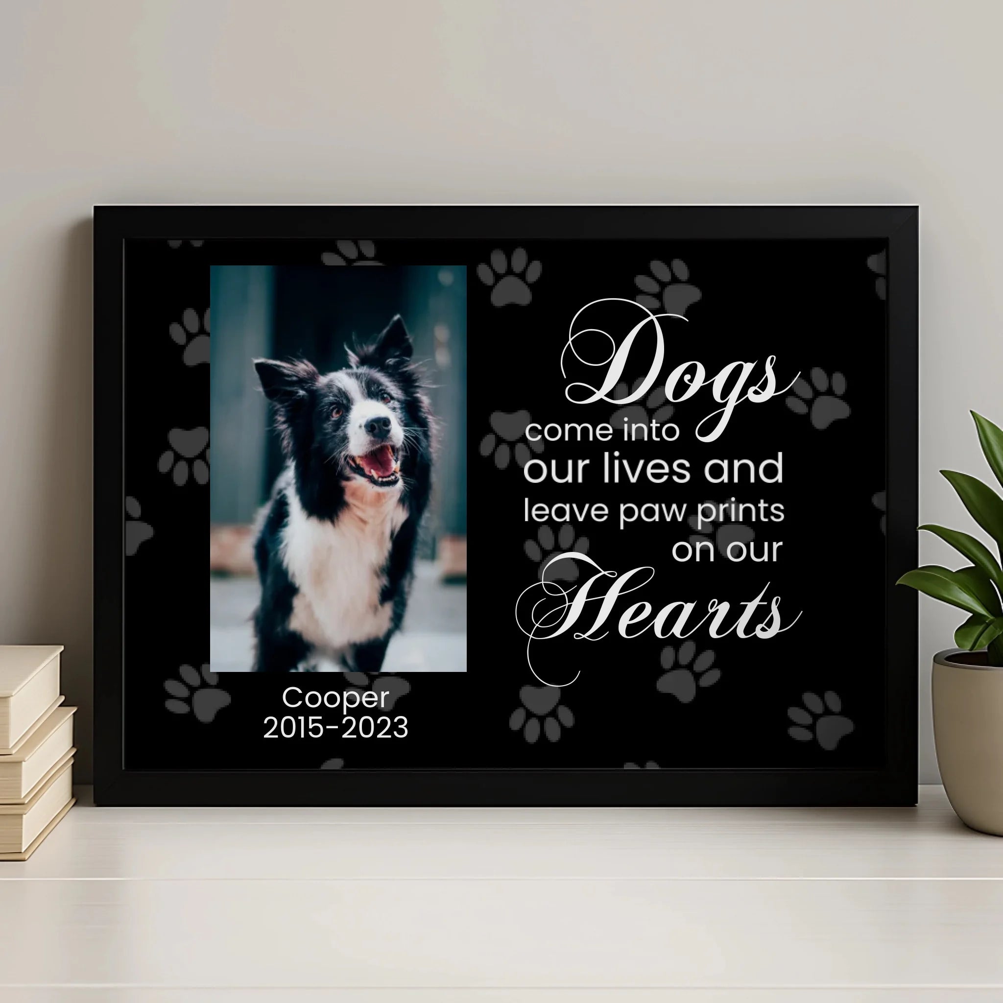Scottsy personalised dog memorial photo frame gift idea