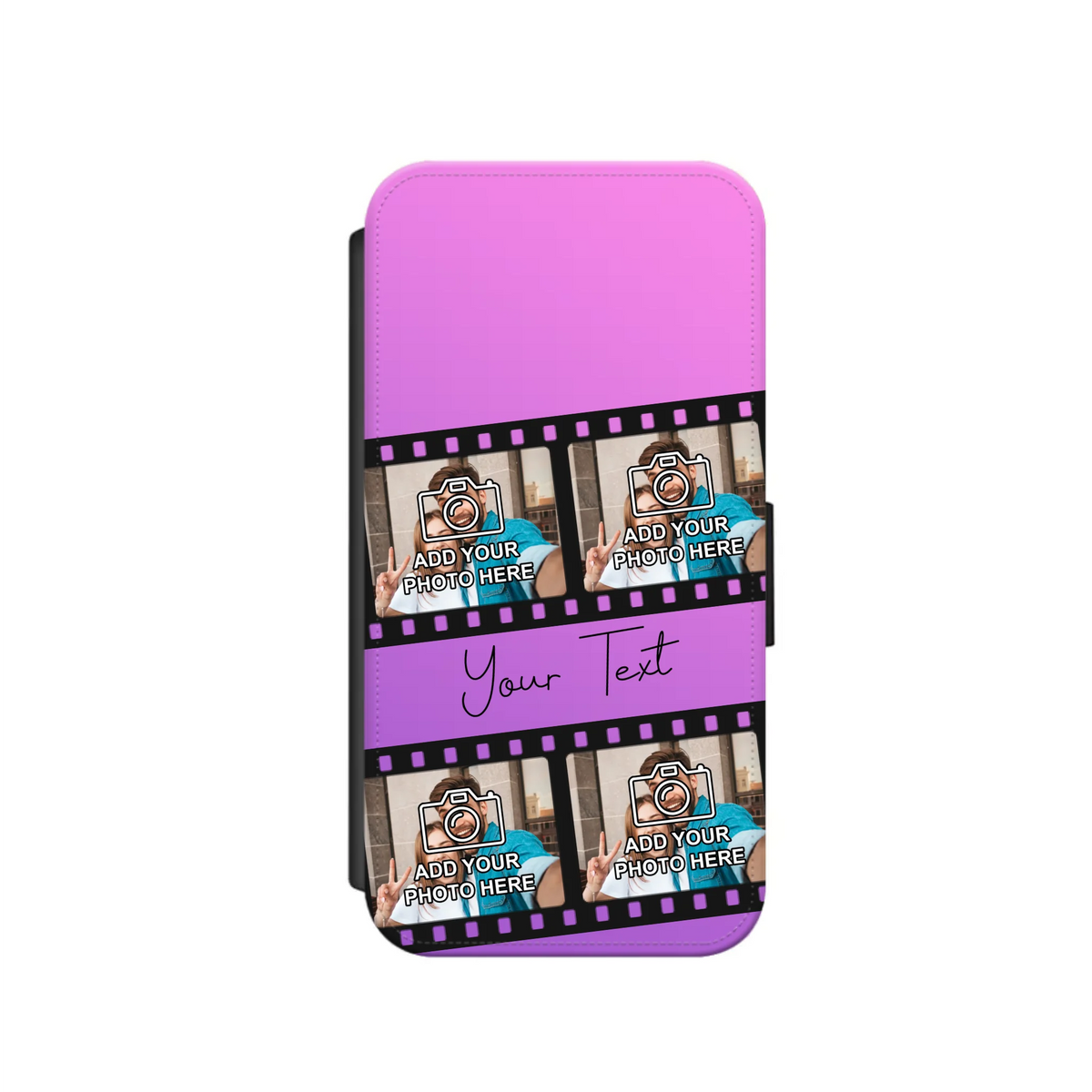 Film Reel No.1 Custom Photos Personalised Faux Leather Flip Case Wallet for iPhone / Samsung