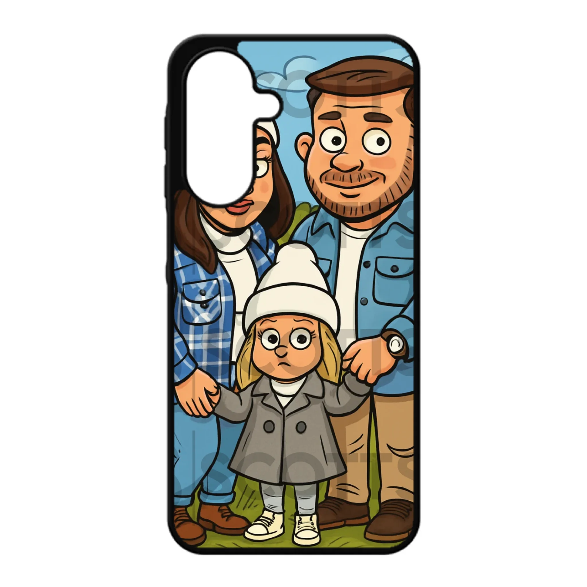 Personalised caricature phone case fitting Samsung Galaxy A26