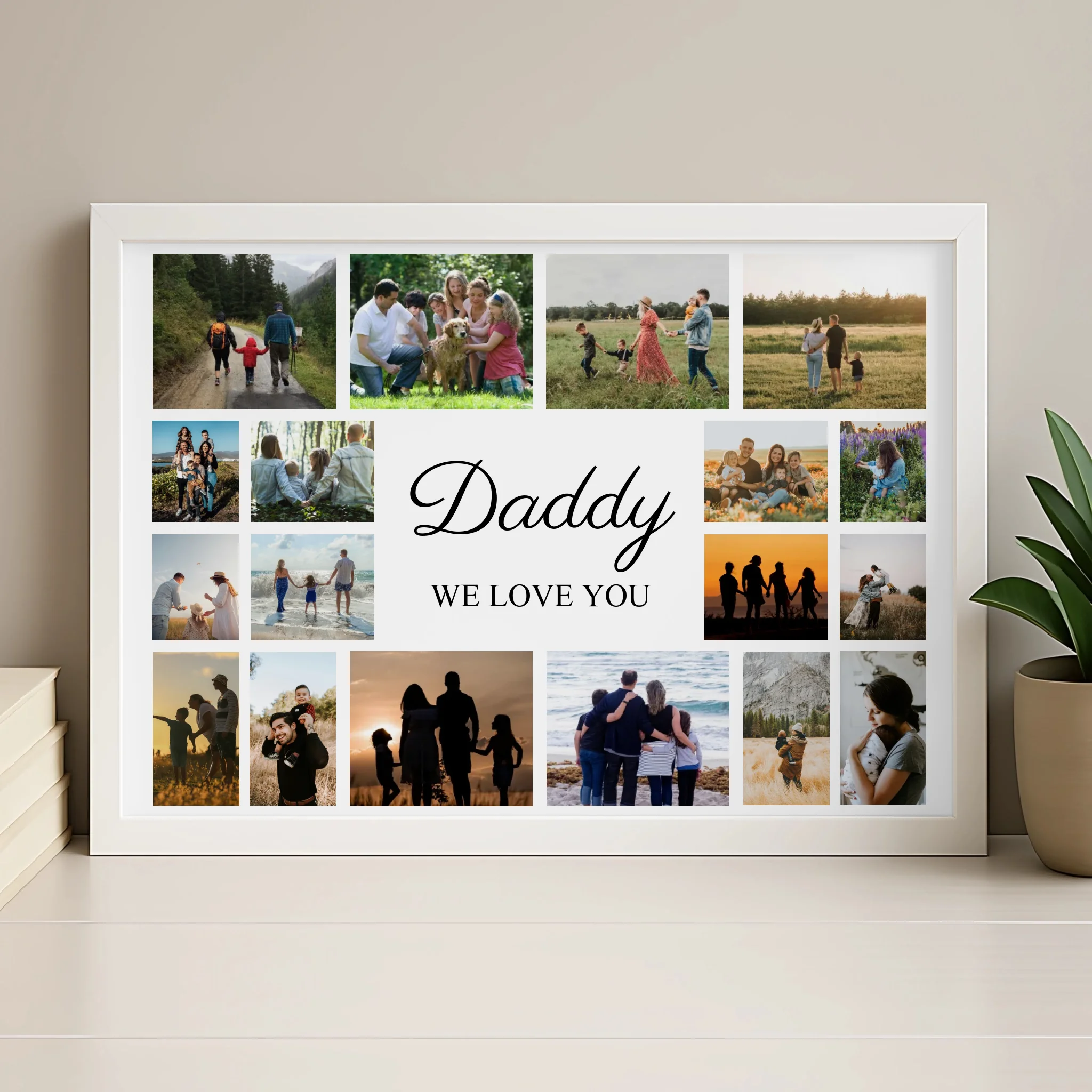 Personalised photo frame in wood finish for a Father's Day or birthday gift