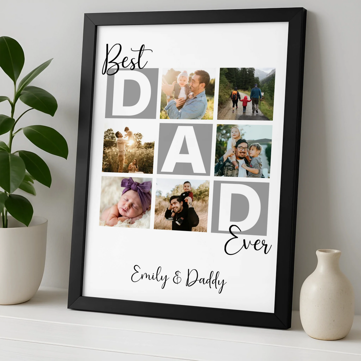 Best Dad Ever Personalised Photo Print | Custom Birthday Gift for Dad | Father's Day Keepsake