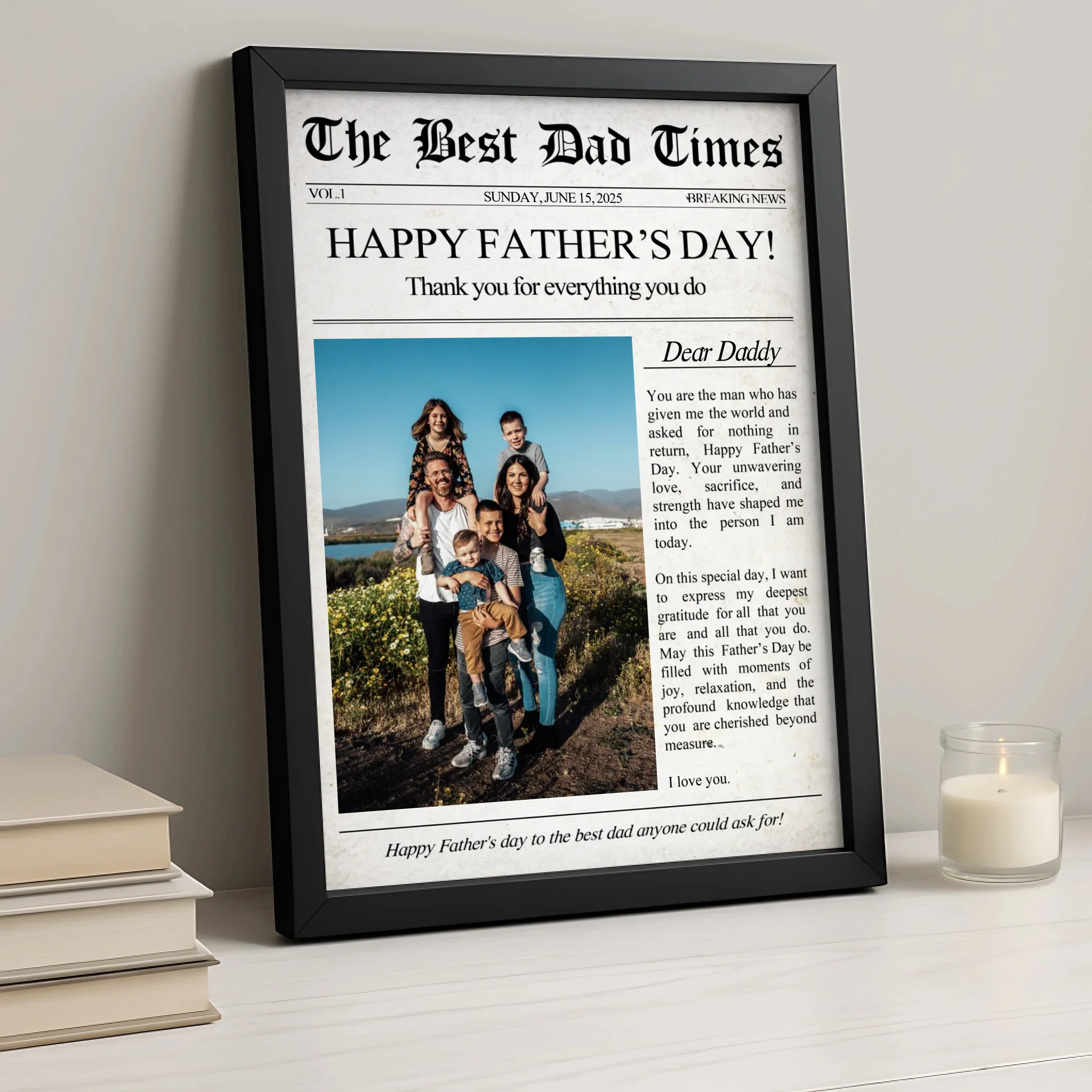 Best Dad Times Personalised Newspaper Print | Custom Father's Day Gift | Nostalgic Birthday Keepsake
