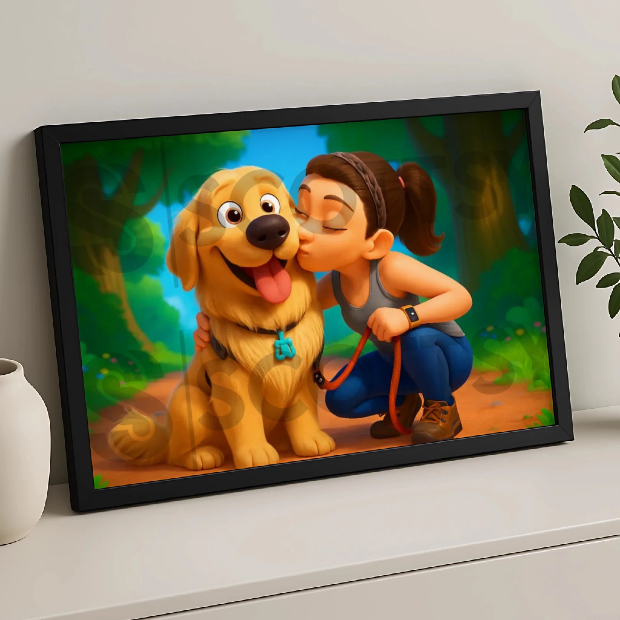 Personalised cartoon illustration photo frame gift