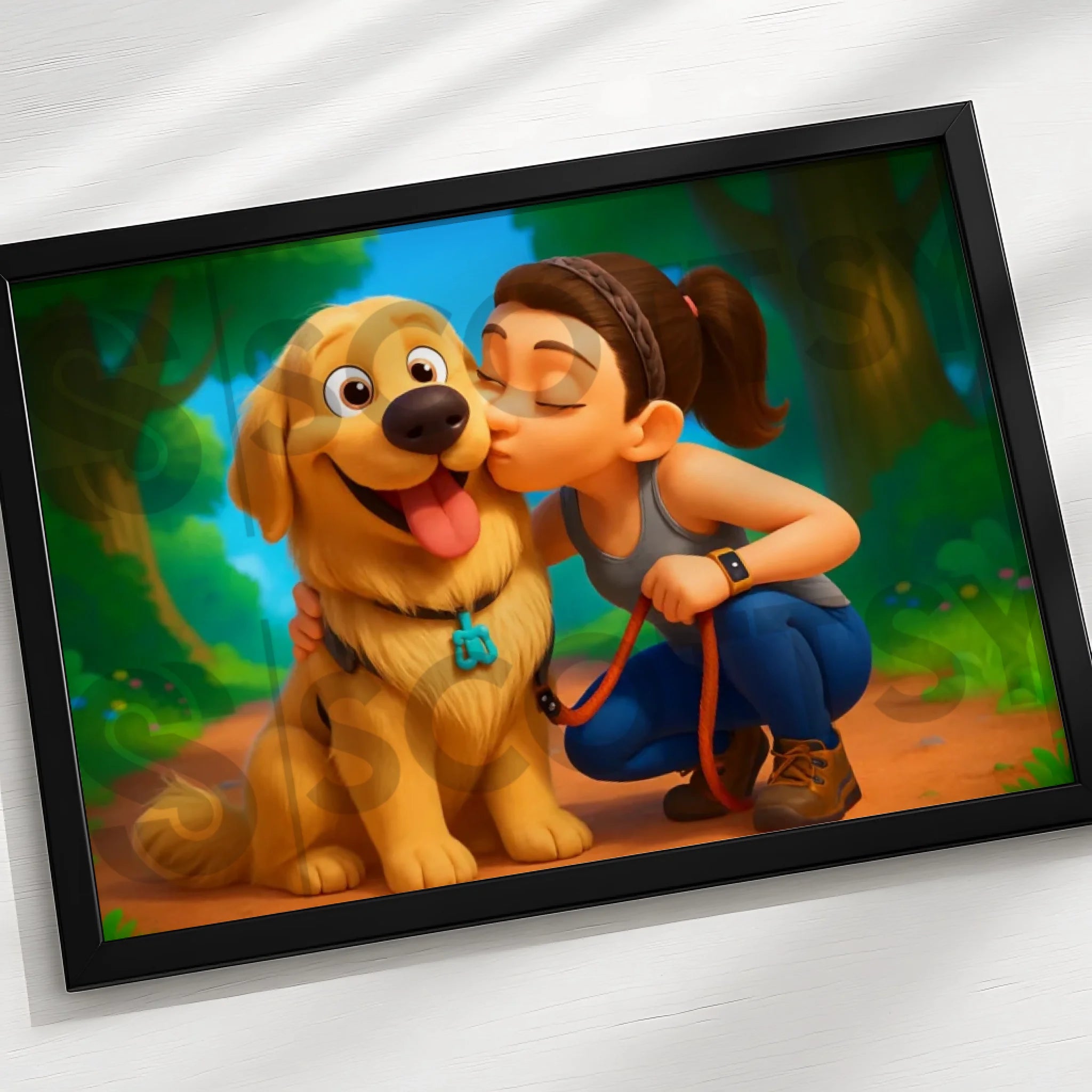 Personalised cartoon portrait frame for anniversaries