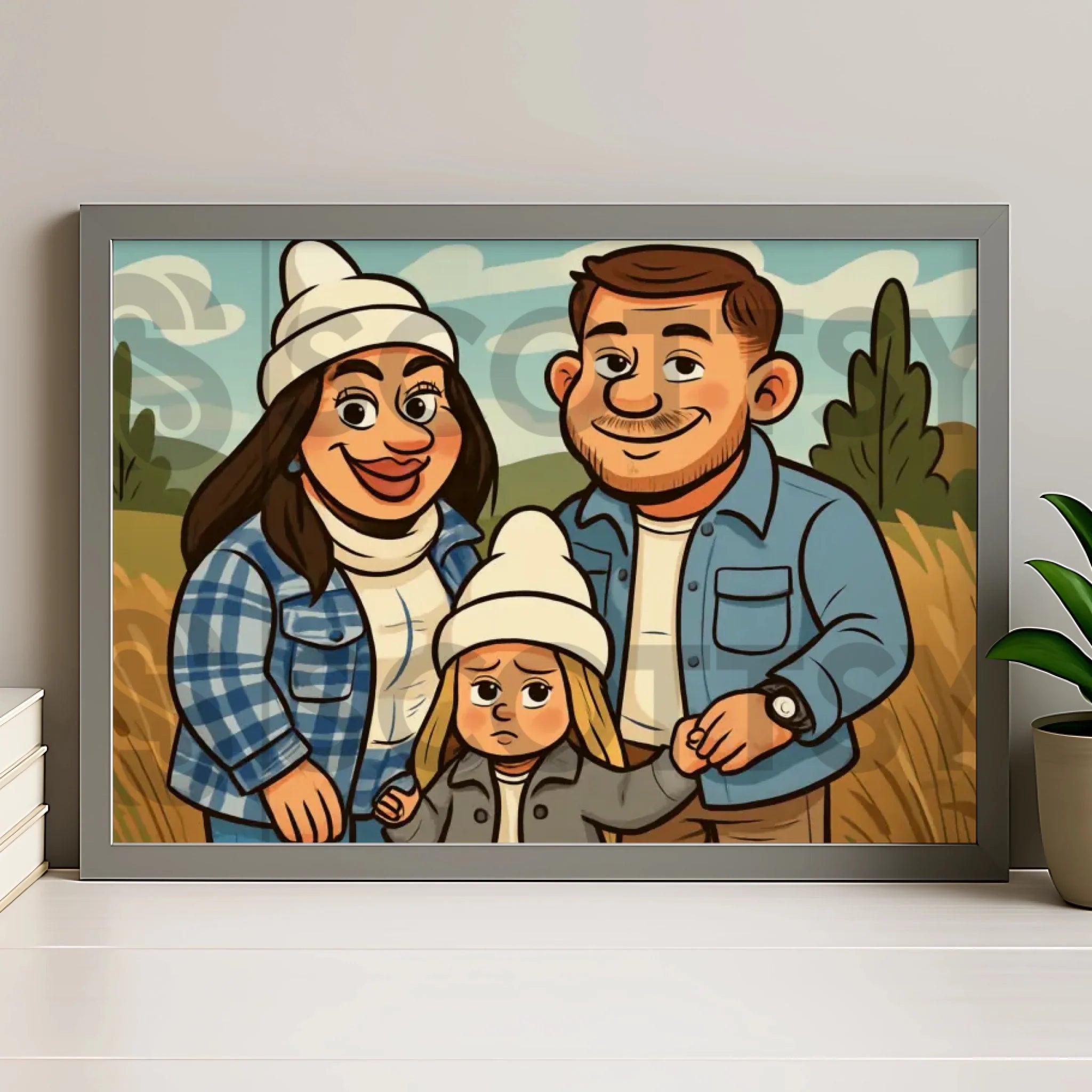 Personalised caricature portrait frame as a unique gift idea