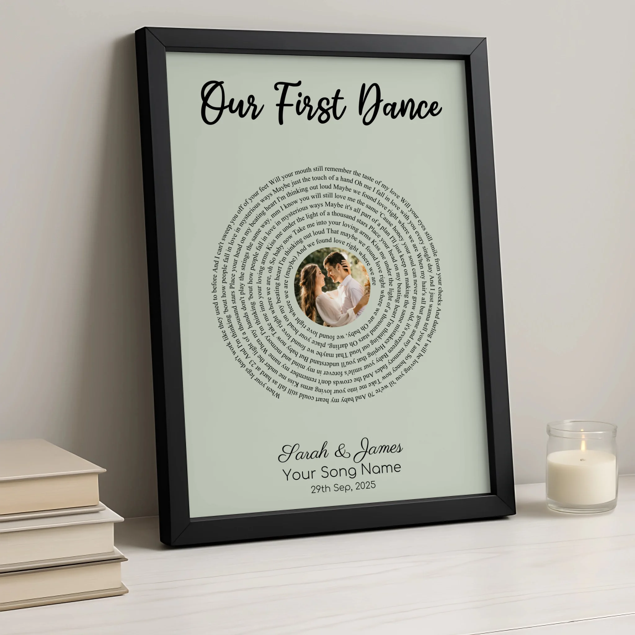 Personalised Our First Dance Print | Custom Song & Lyrics | For Couples | Custom Photo