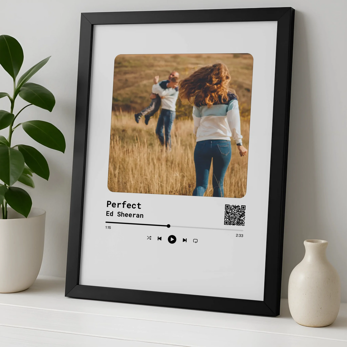 Personalised Song Print | Anniversary or Wedding Gift | For Couples | Working QR Code