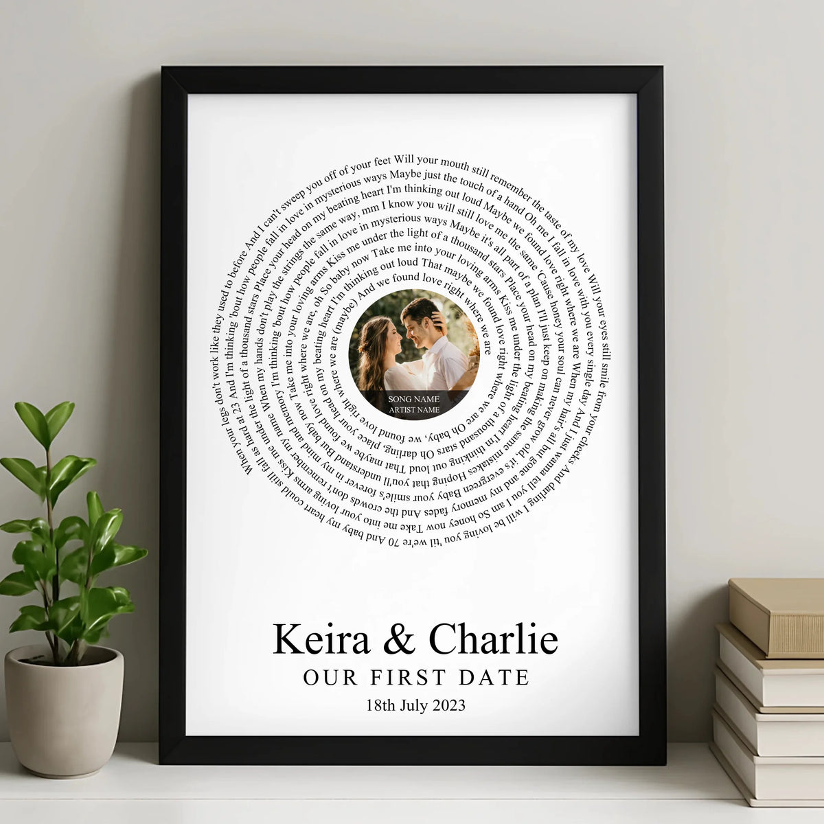 Personalised Song & Lyrics Print | Anniversary, Wedding or First Date Gift | For Couples