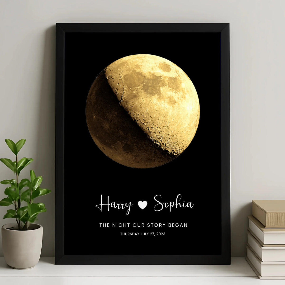 Personalised Moon Phase Print | Anniversary, Birthday or Wedding Gift | For Couples | Custom Date & Location