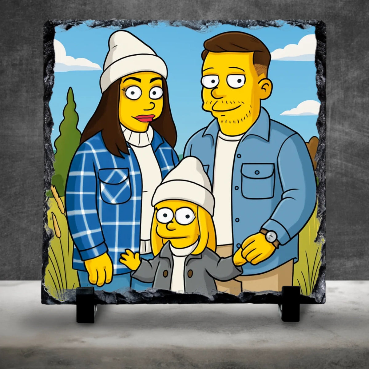 Custom Personalised Cartoon Portrait on Slate - Inspired on Our Favourite US Cartoon