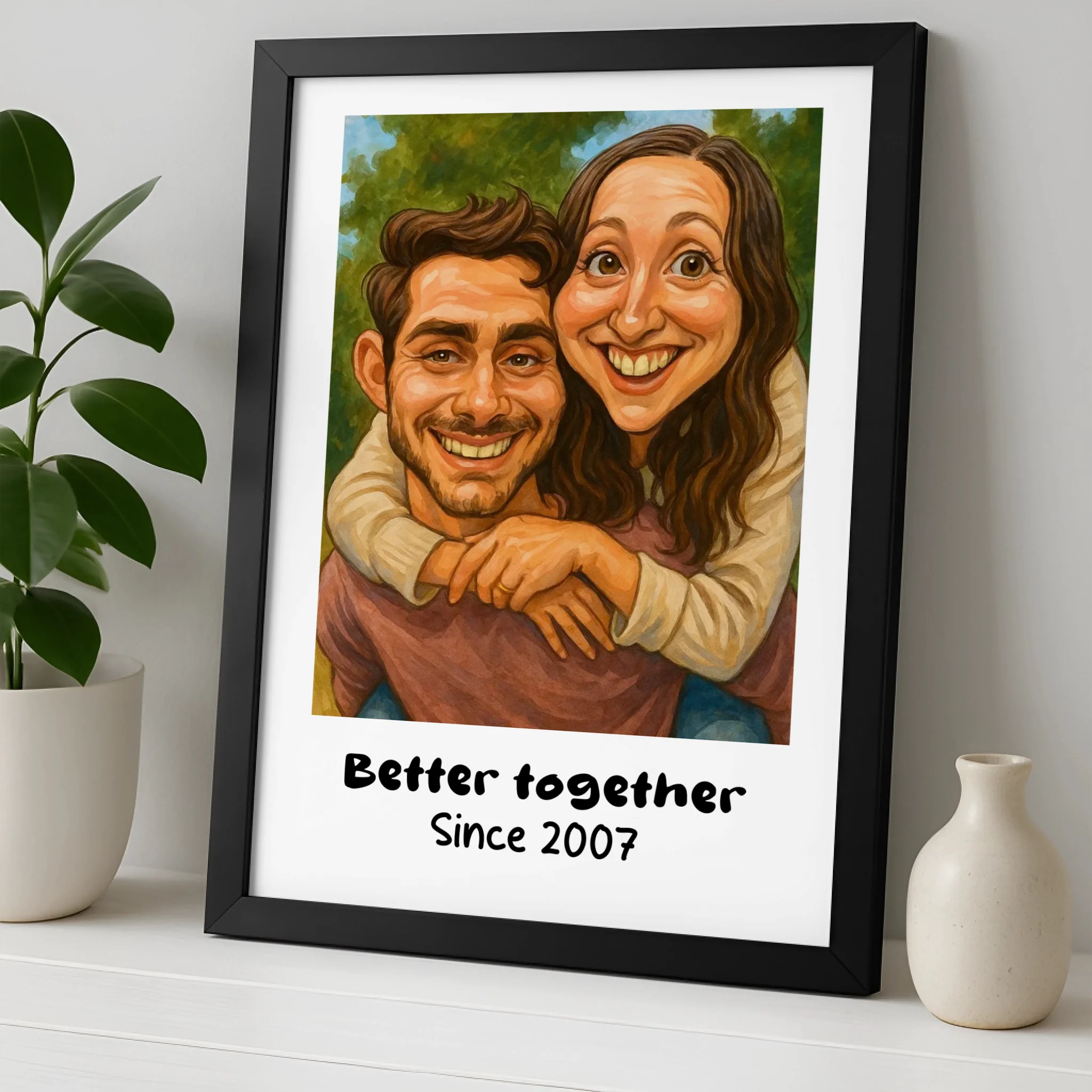 Personalised Caricature Couple Portrait | Funny Custom Illustration | Better Together Print