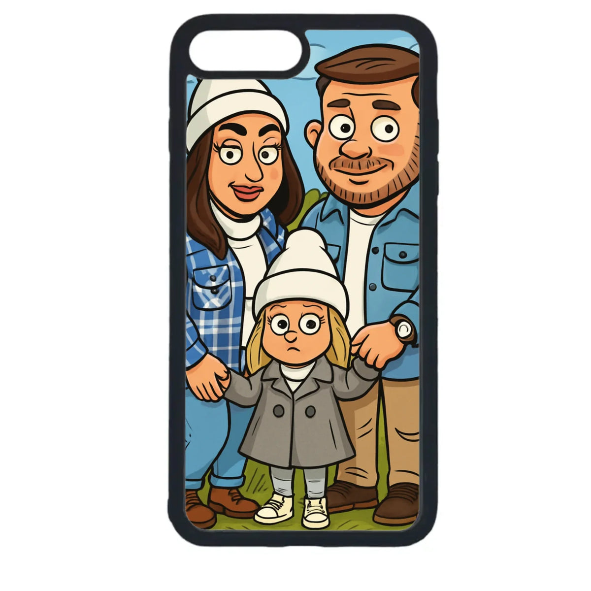 Custom Personalised Cartoon Caricature Animated Rubber TPU Case for iPhone, Samsung & Pixel