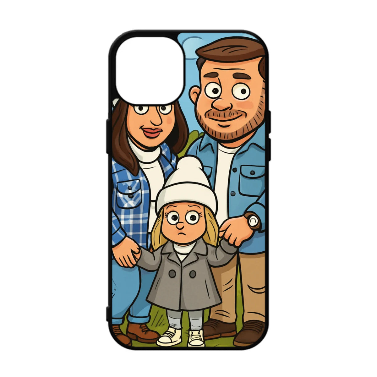 Custom Personalised Cartoon Caricature Animated Rubber TPU Case for iPhone, Samsung & Pixel