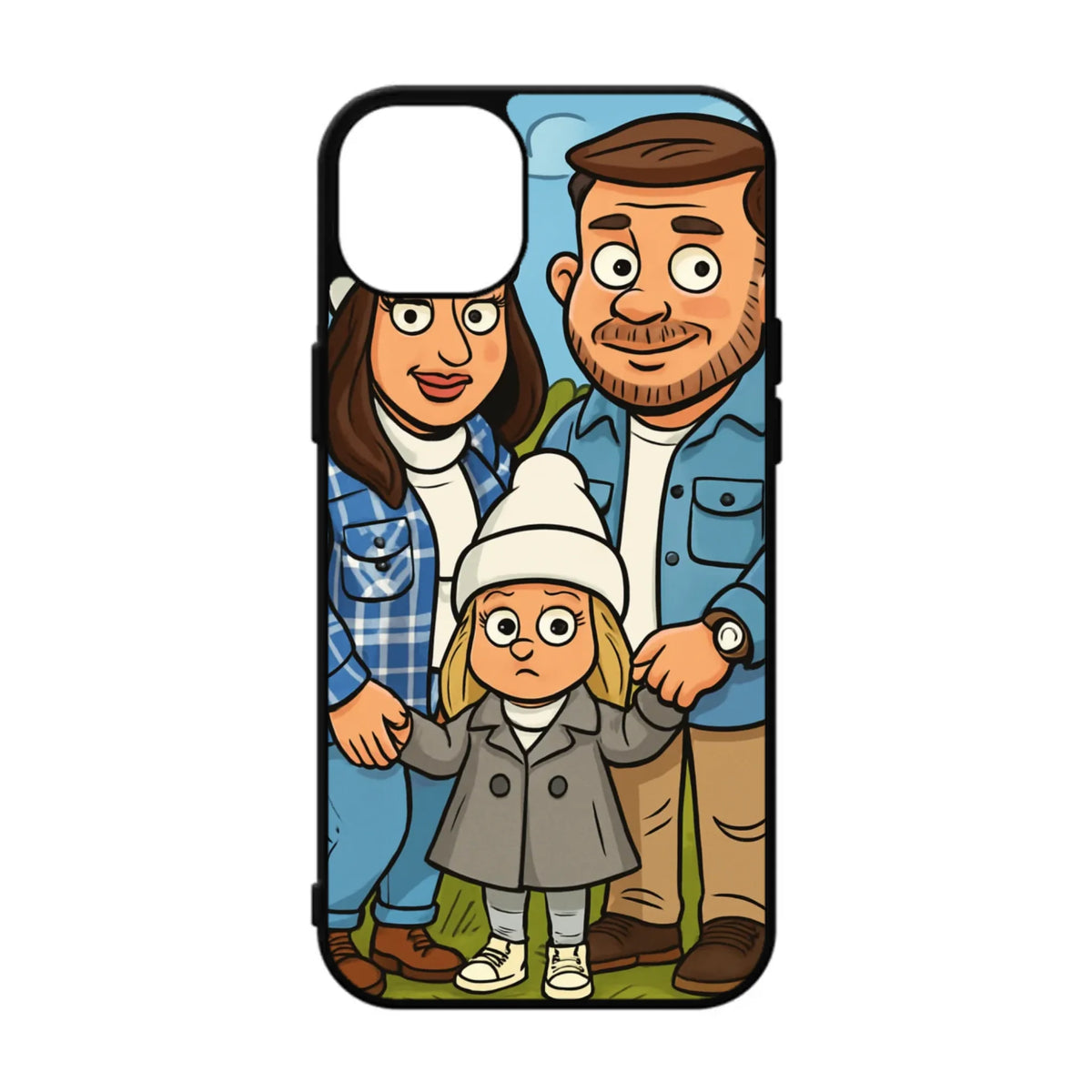 Custom Personalised Cartoon Caricature Animated Rubber TPU Case for iPhone, Samsung & Pixel