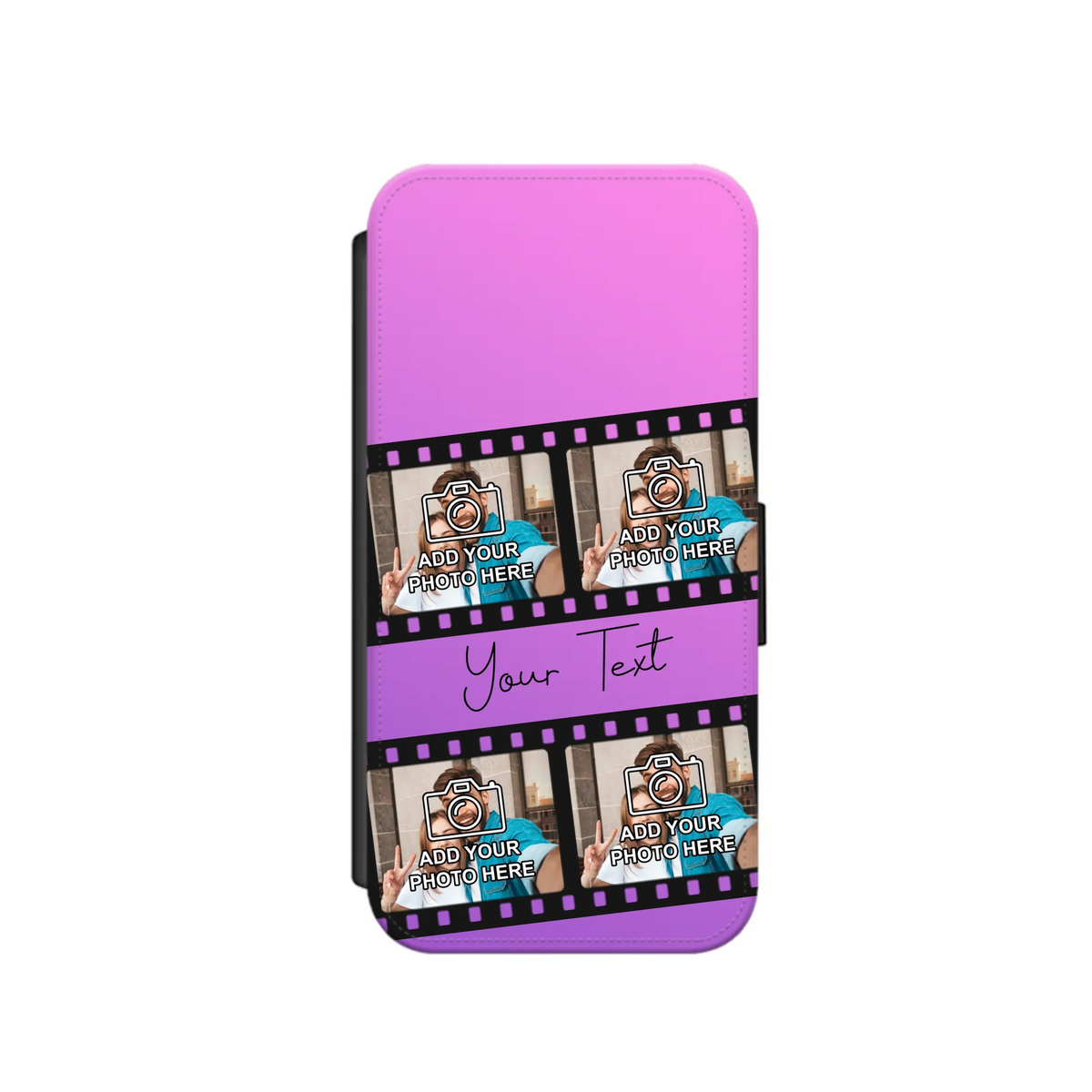 Film Reel No.1 Custom Photos Personalised Faux Leather Flip Case Wallet for iPhone / Samsung