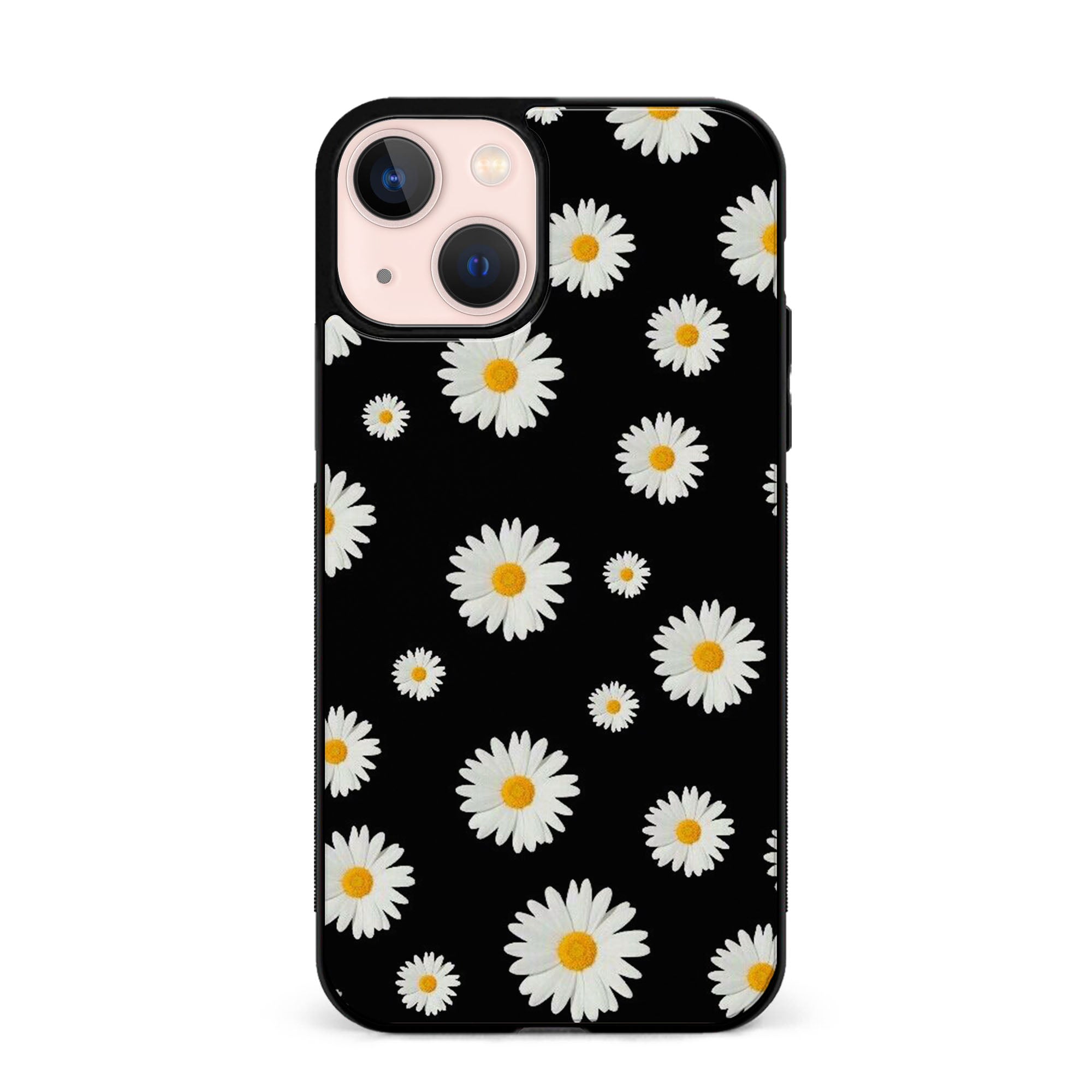 Daisies On Black Rubber Phone Case for iPhone, Samsung, Huawei & Pixel