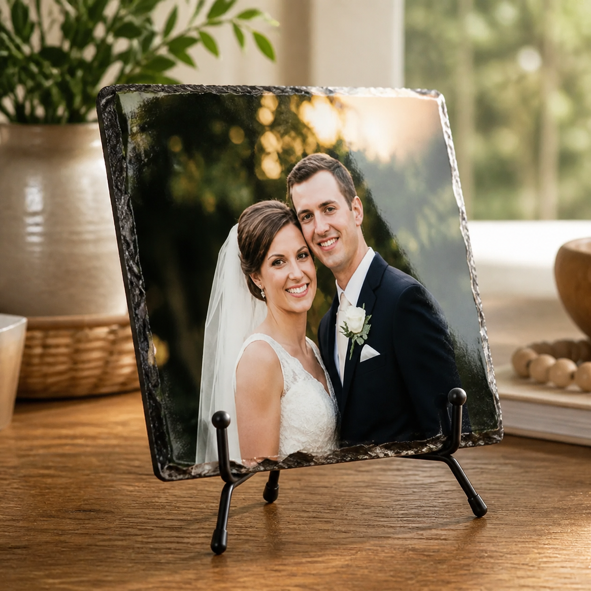 Premium Black Iron Slate Stand