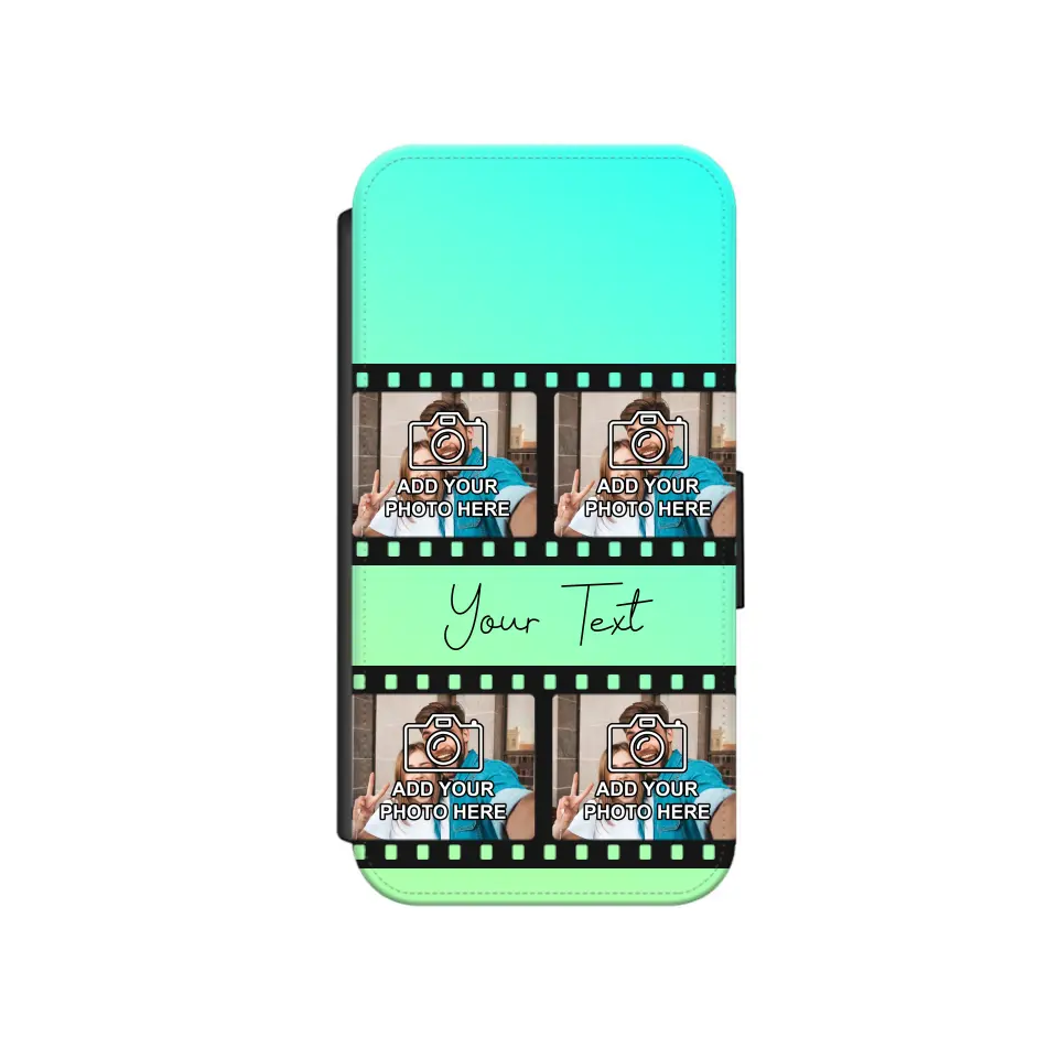 Film Reel No.2 Custom Photos Personalised Faux Leather Flip Case Wallet for iPhone / Samsung