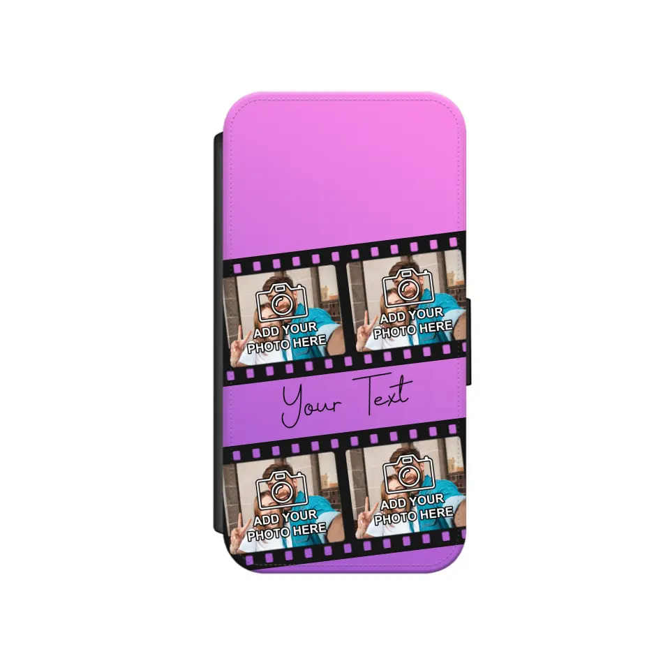Film Reel No.1 Custom Photos Personalised Faux Leather Flip Case Wallet for iPhone / Samsung