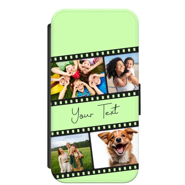 Custom Personalised Film Reel No.4 Faux Leather Flip Case Wallet for iPhone / Samsung