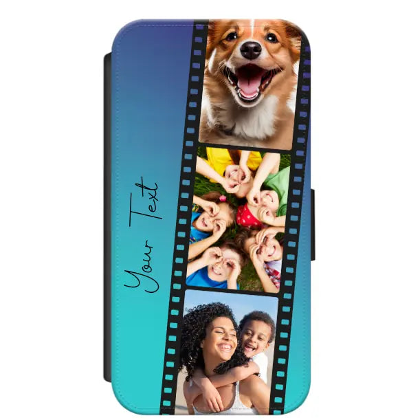 Custom Personalised Film Reel No.6 Faux Leather Flip Case Wallet for iPhone / Samsung