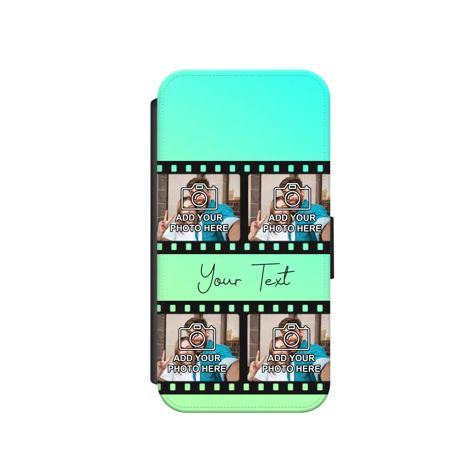 Film Reel No.2 Custom Photos Personalised Faux Leather Flip Case Wallet for iPhone / Samsung